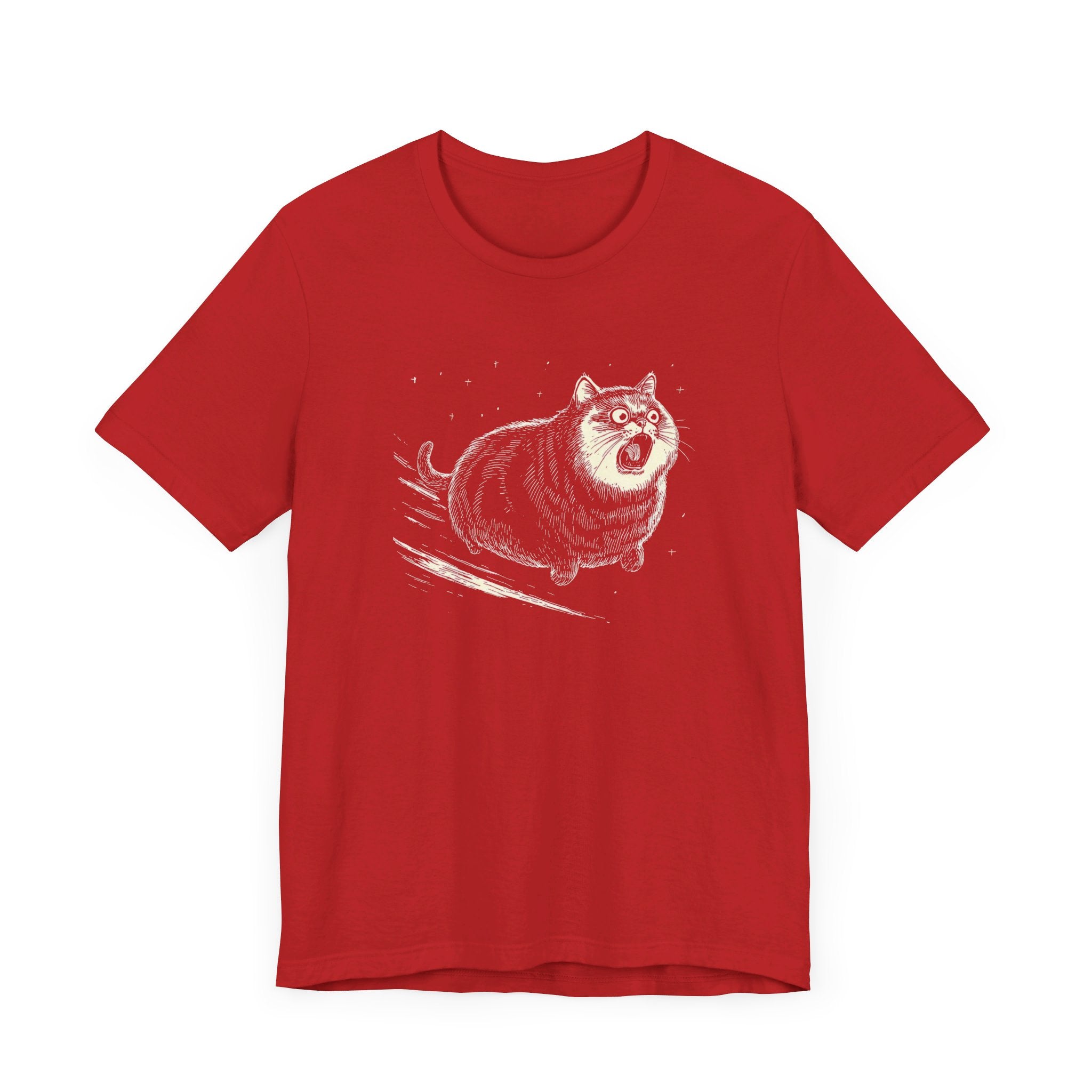 Flying Cat Adventure T-Shirt – Quirky Space Cat Design