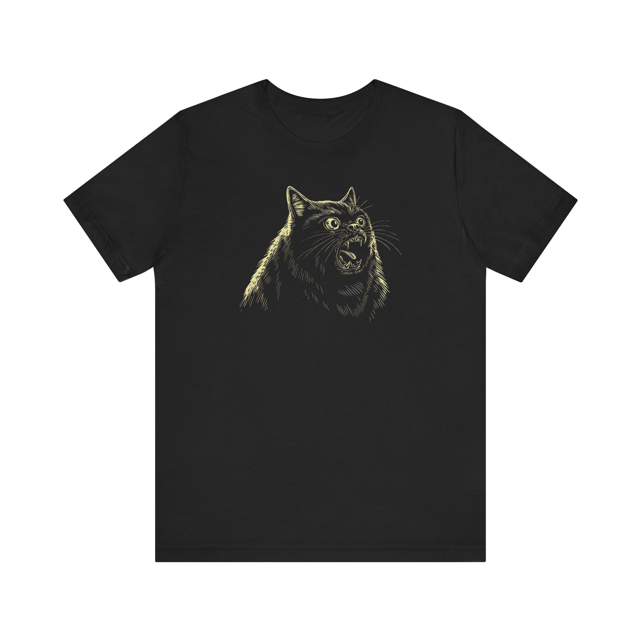 Ferocious Black Cat Graphic T-Shirt