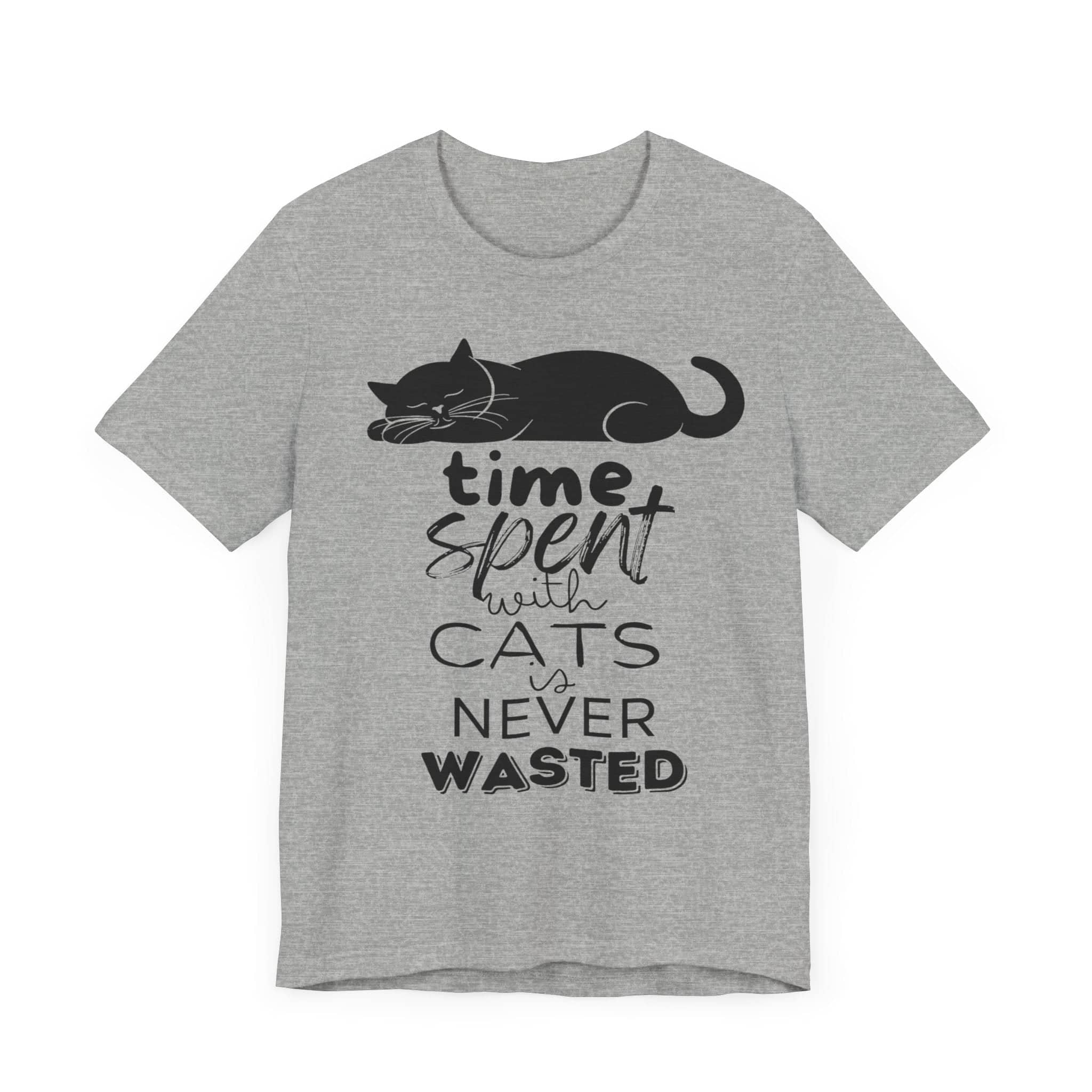 Purrfect Moments Tee - 'Time Spent with Cats is Never Wasted' T-Shirt Unisex Jersey Short Sleeve Tee