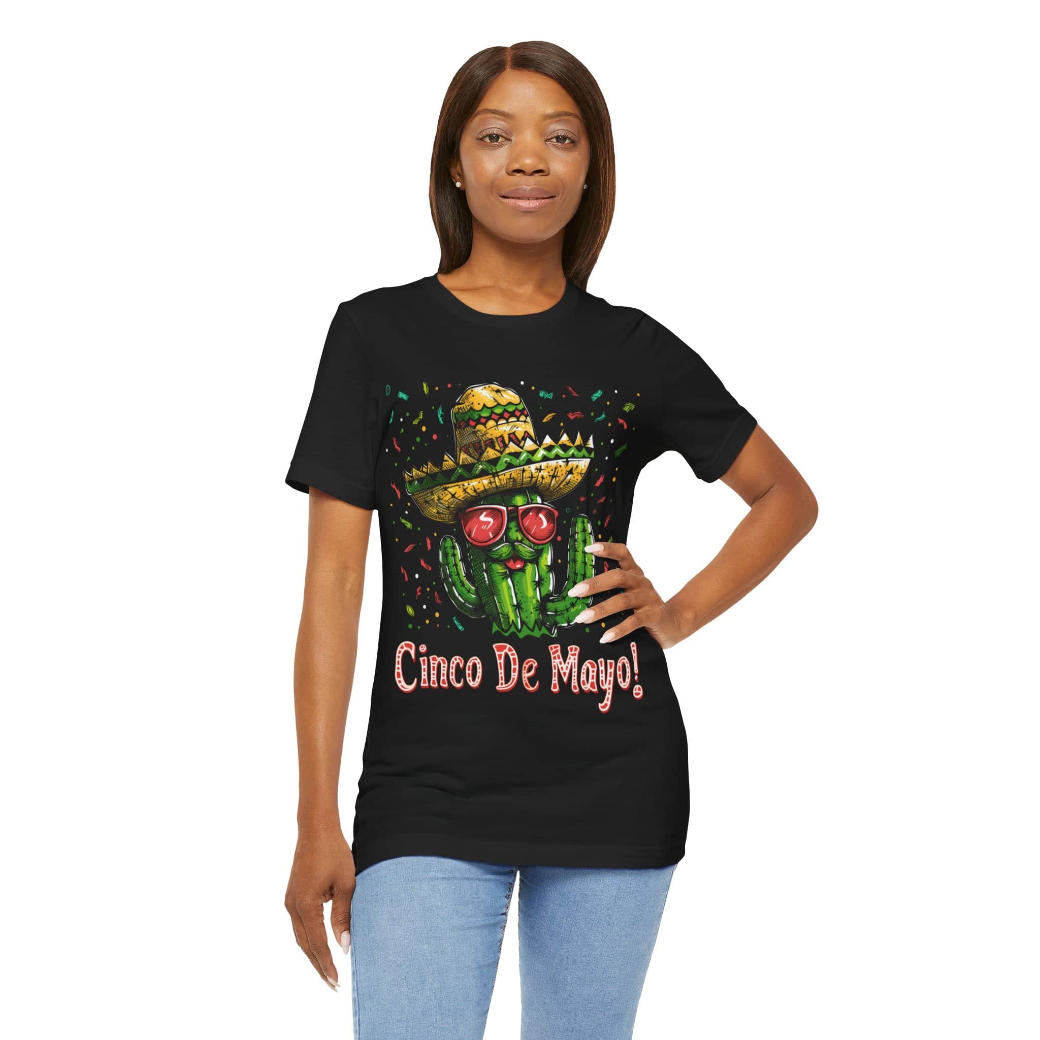 Desert Fiesta - 'Cinco De Mayo!' Cactus Celebration T-Shirt Unisex Jersey Short Sleeve Tee