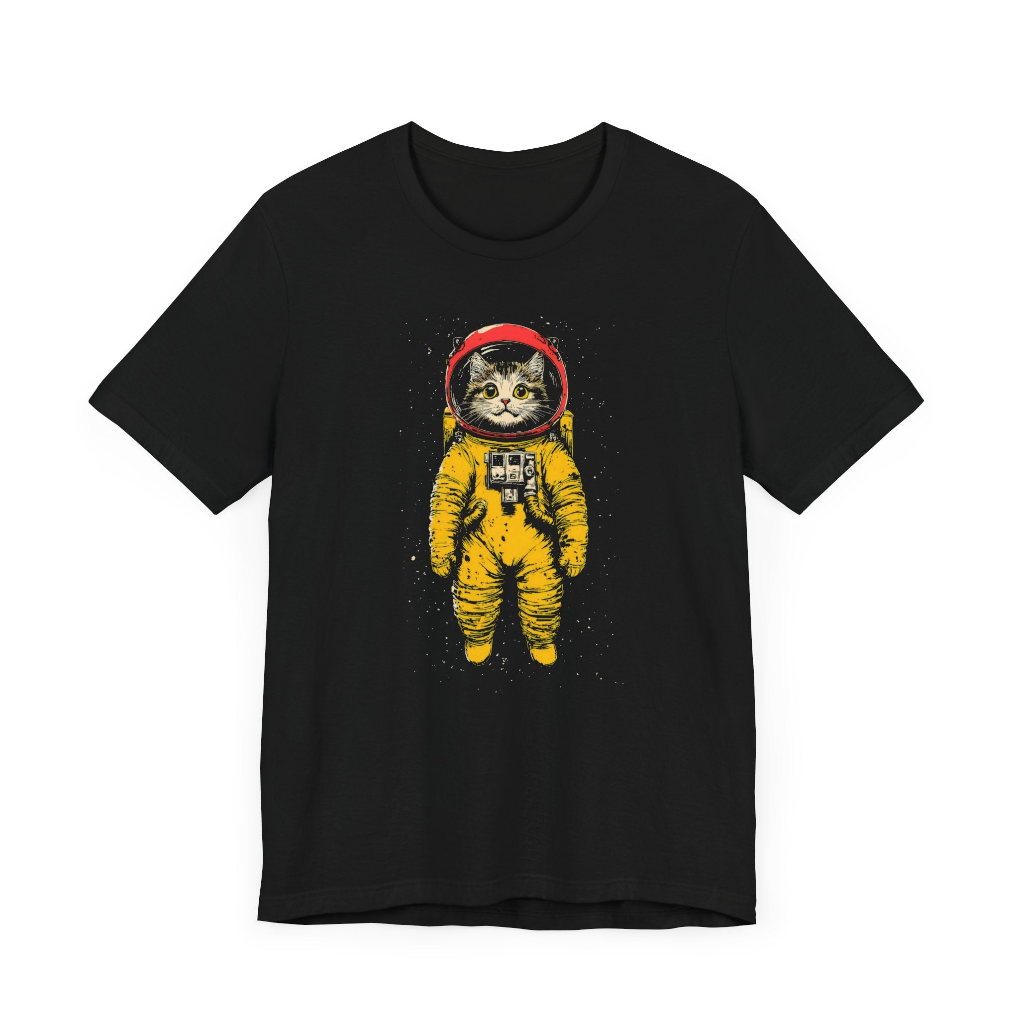 Yellow Space Suit Cat Astronaut Graphic Tee