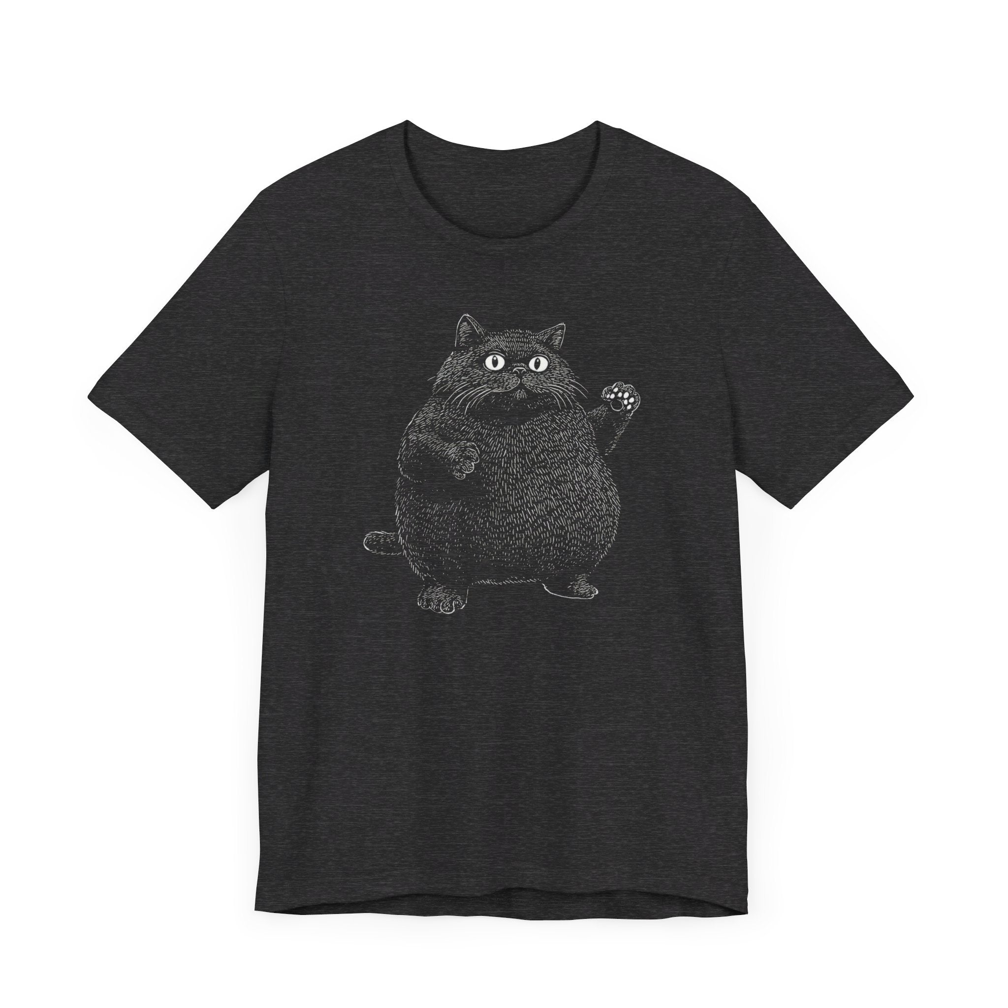 Chonky Black Cat Graphic T-Shirt Funny Cat Lover Shirt