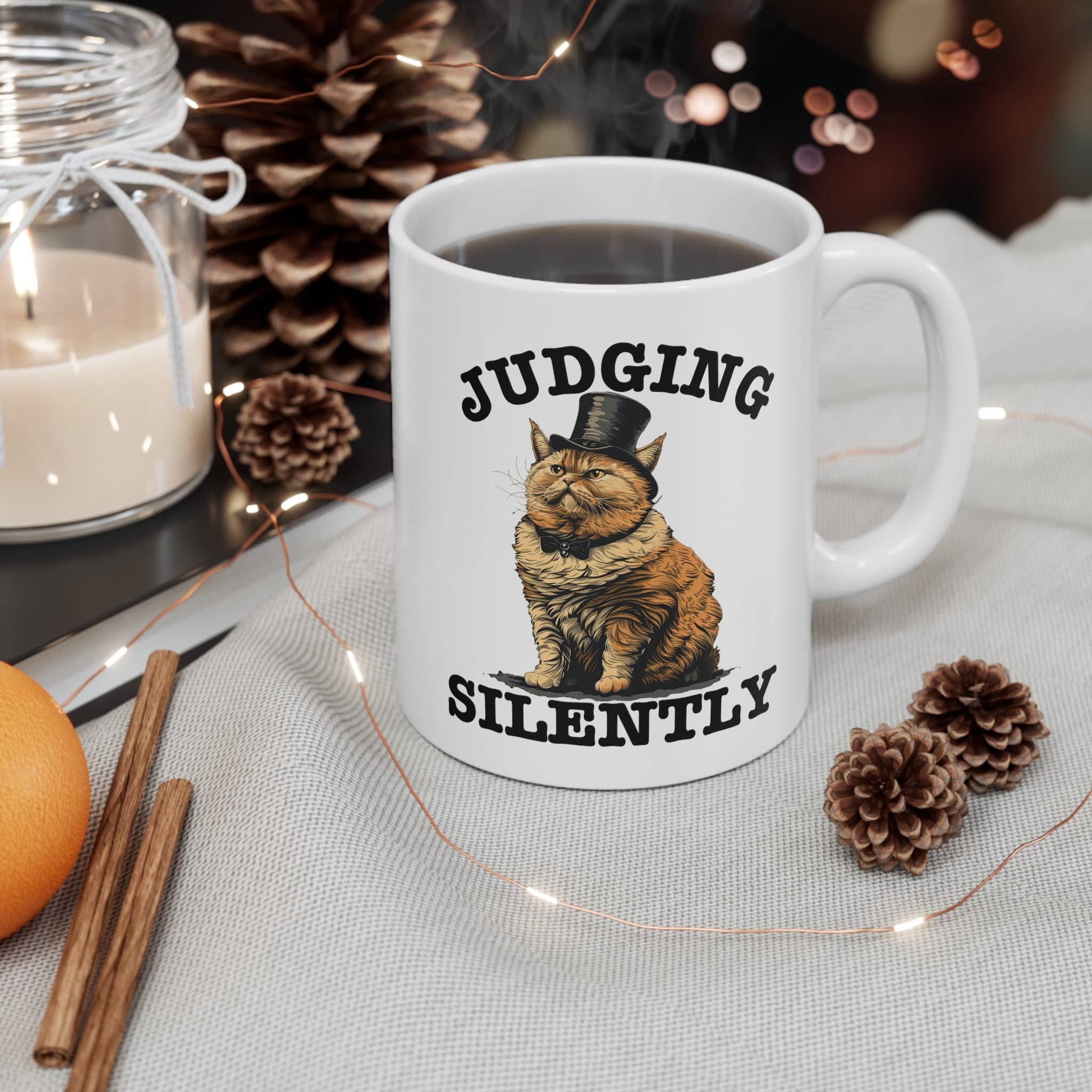 Judging Silently Cat Mug