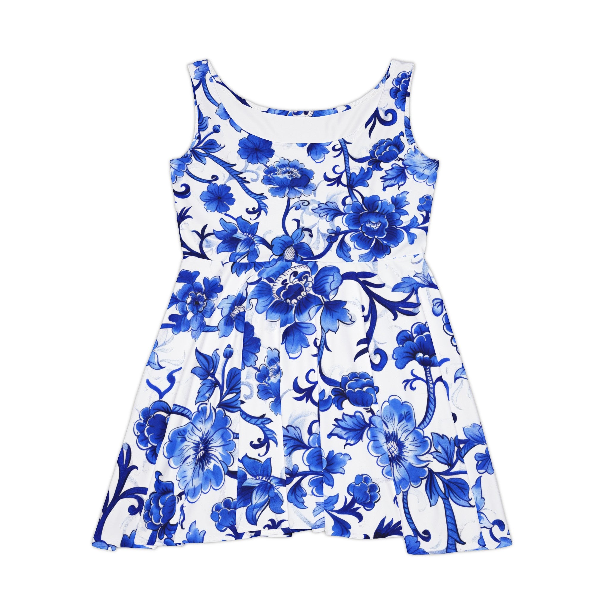 Blue Blossom Flair Summer Women's Skater Dress (AOP)