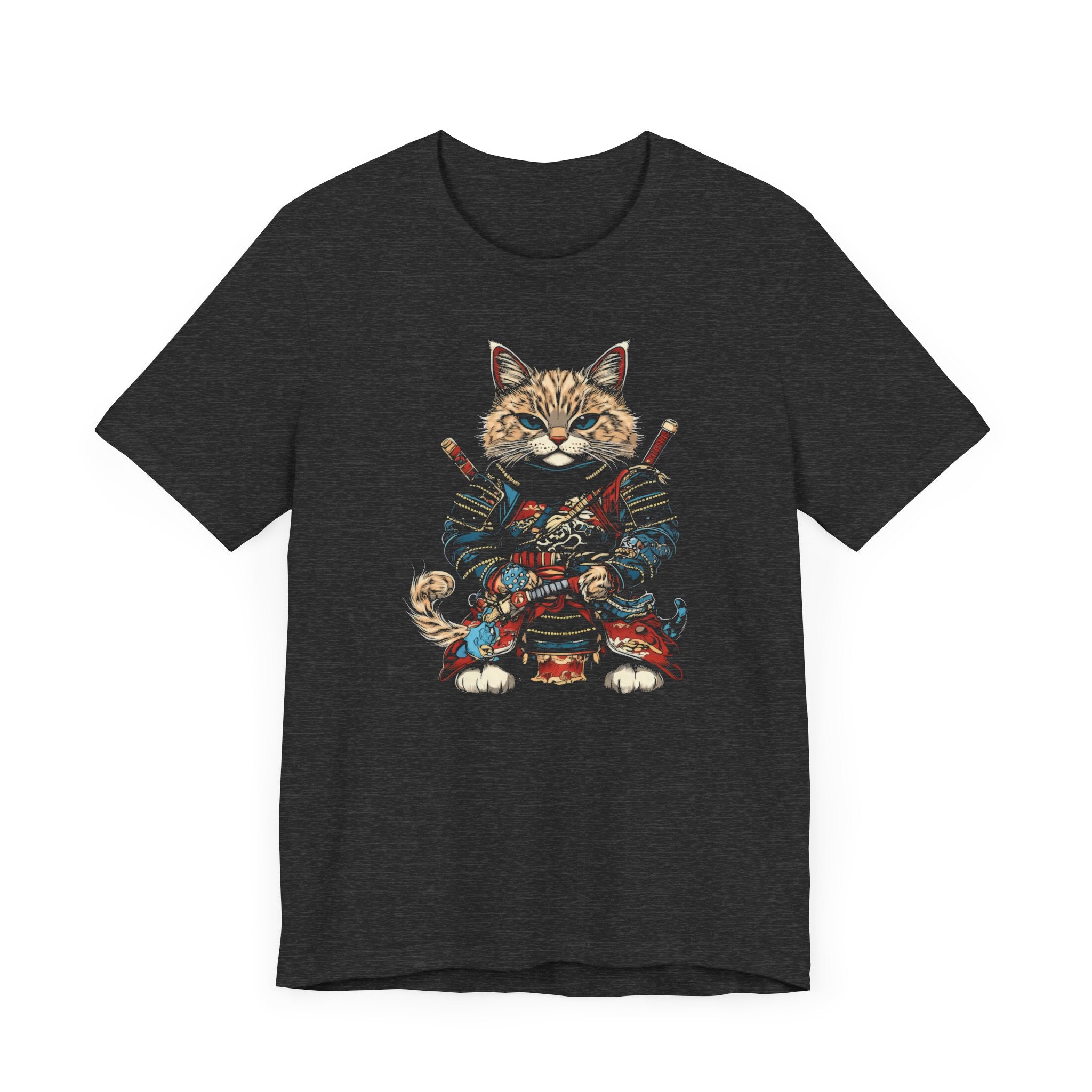 Samurai Cat T-Shirt - Fierce Feline Warrior Design