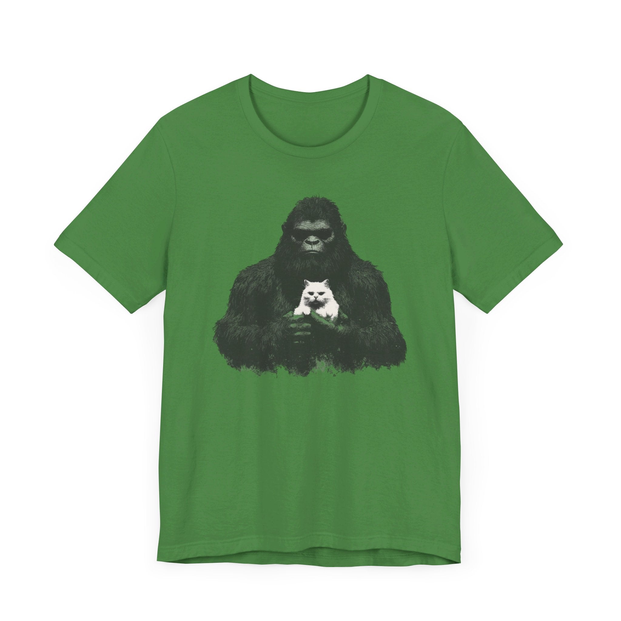 Bigfoot with Cat T-Shirt Funny Parody Design