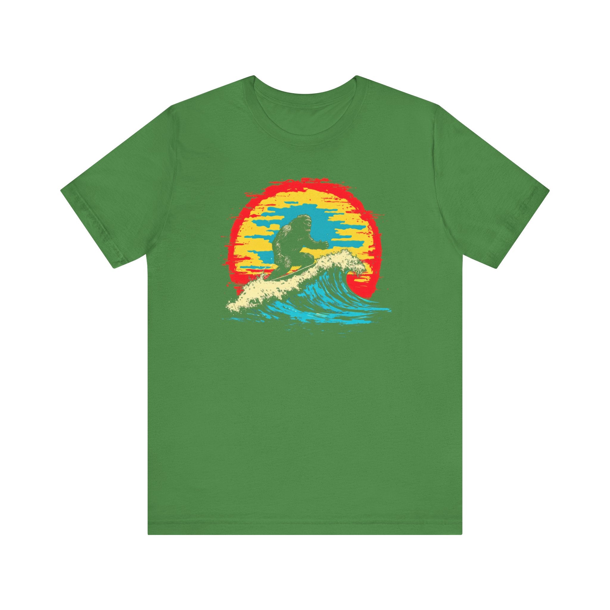 Bigfoot Surfing Sunset T-Shirt - Ride the Waves in Style