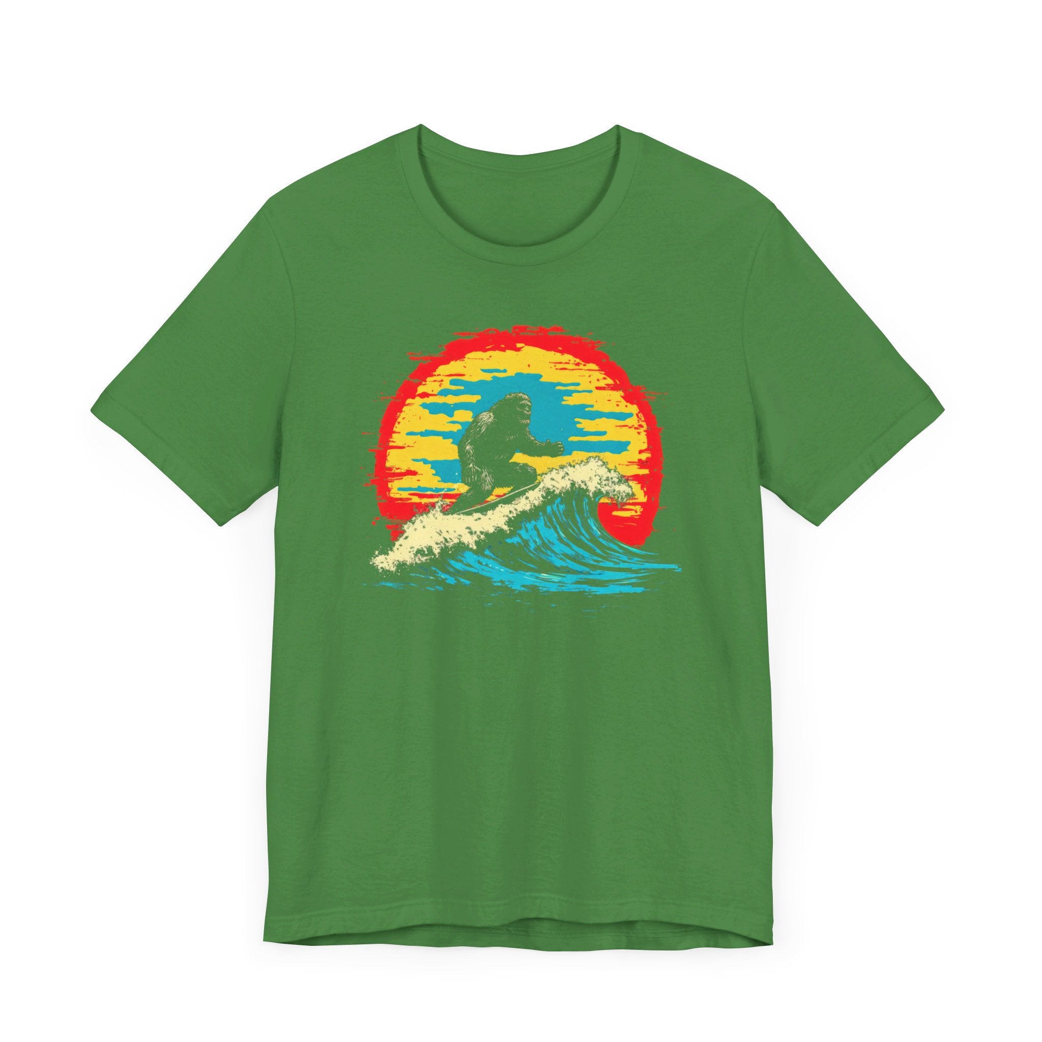 Bigfoot Surfing Sunset T-Shirt - Ride the Waves in Style