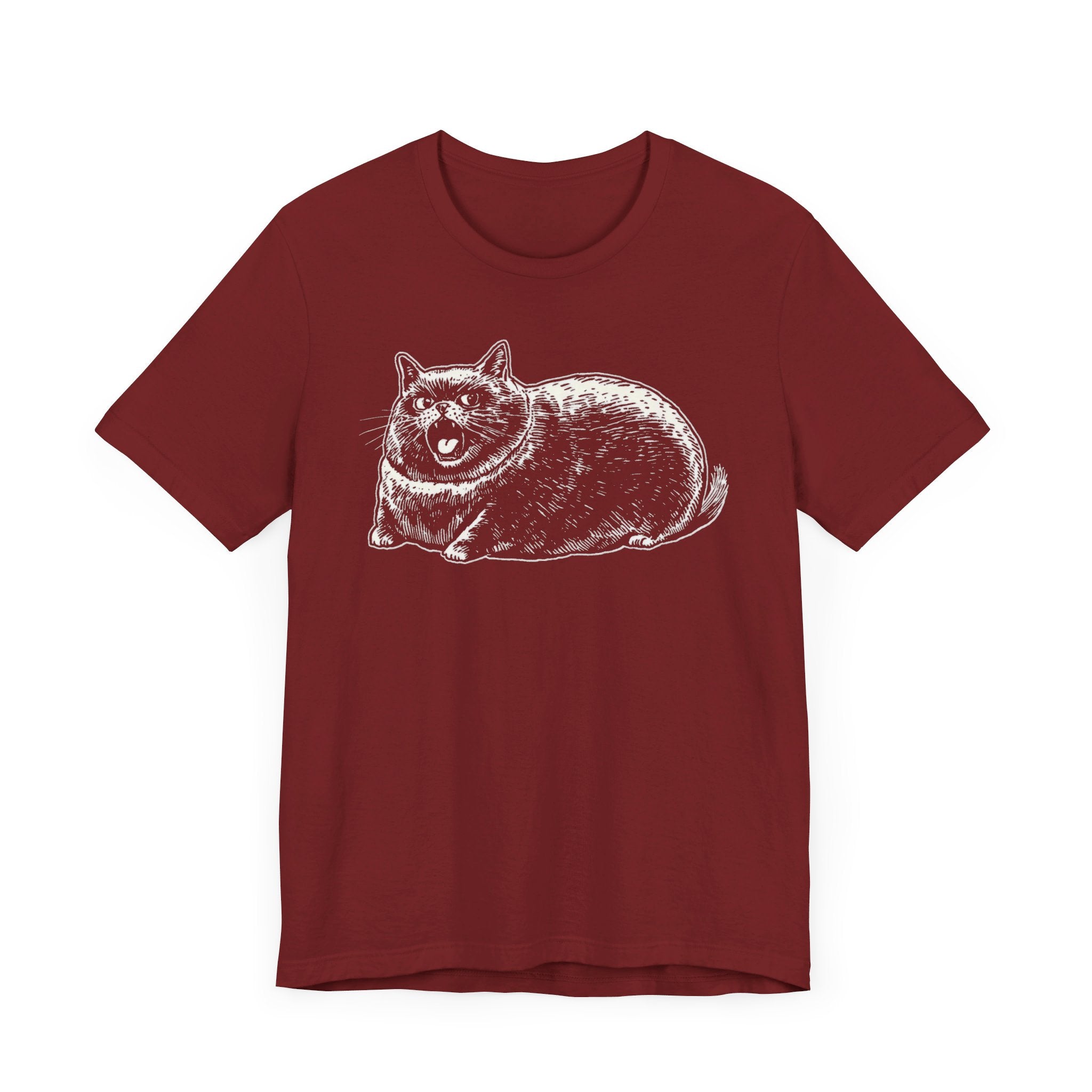 Grumpy Chonky Cat T-Shirt Funny and Quirky Design