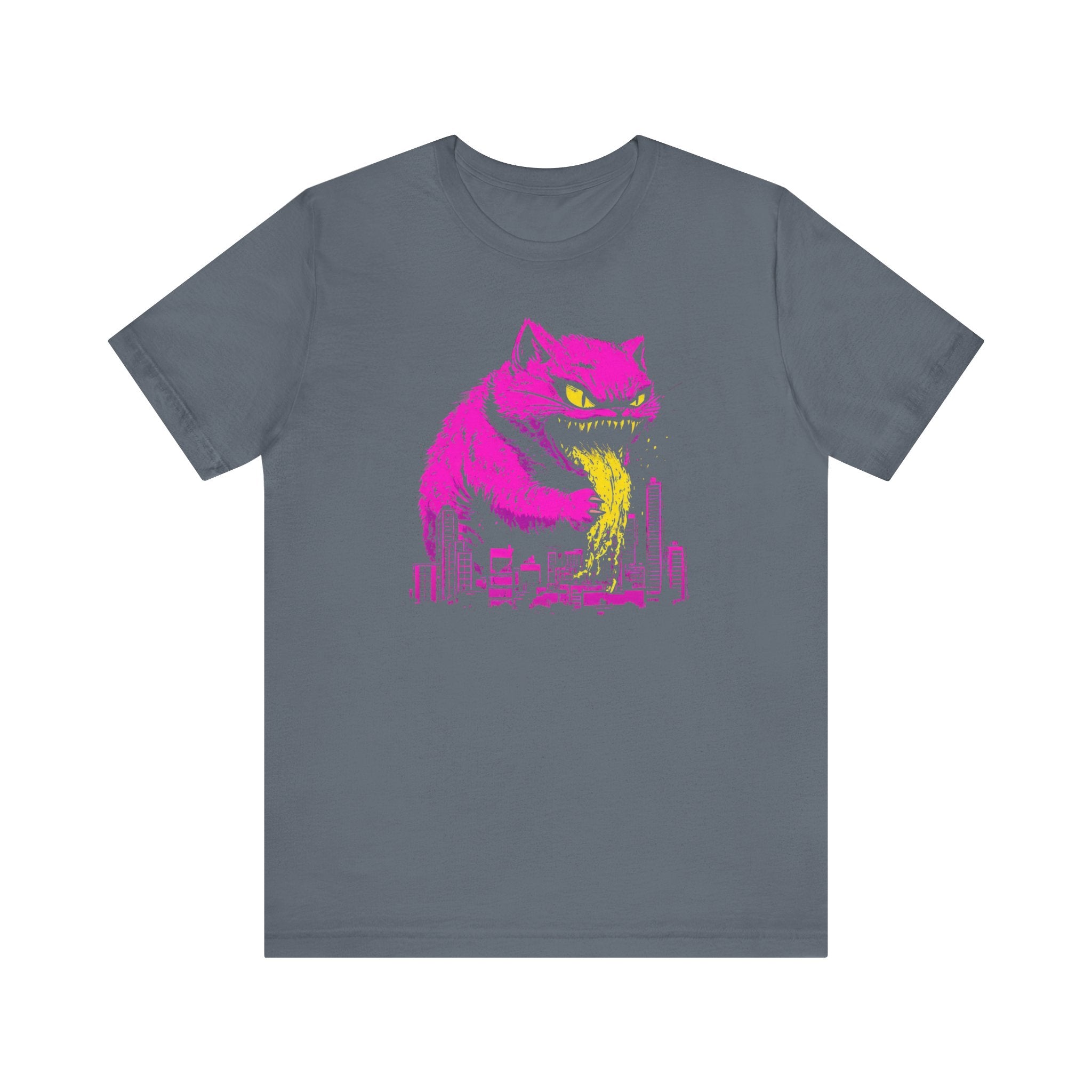 Catzilla Neon Fury T-Shirt Pink Monster Cat Design