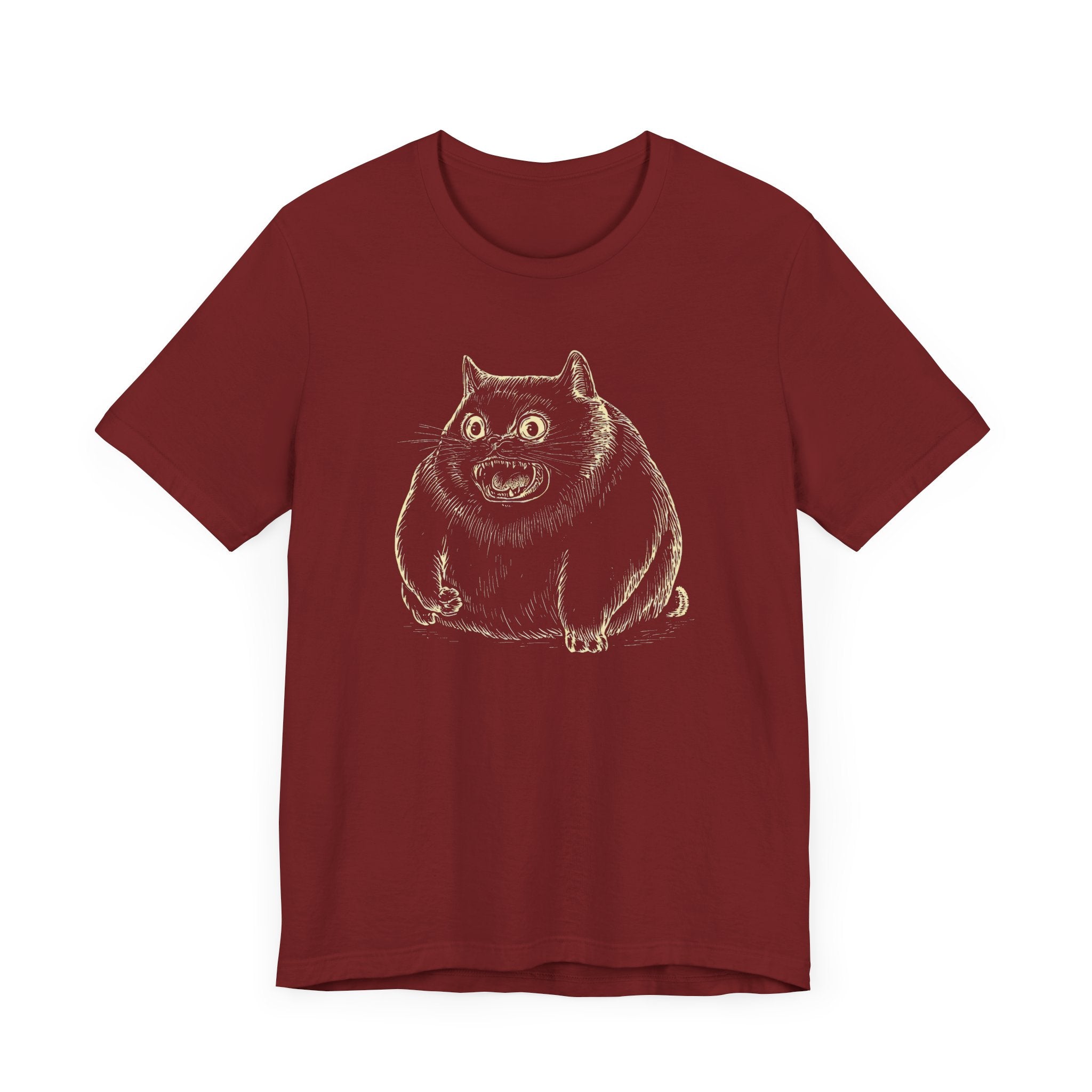 Furious Chonky Cat T-Shirt Funny and Quirky Design