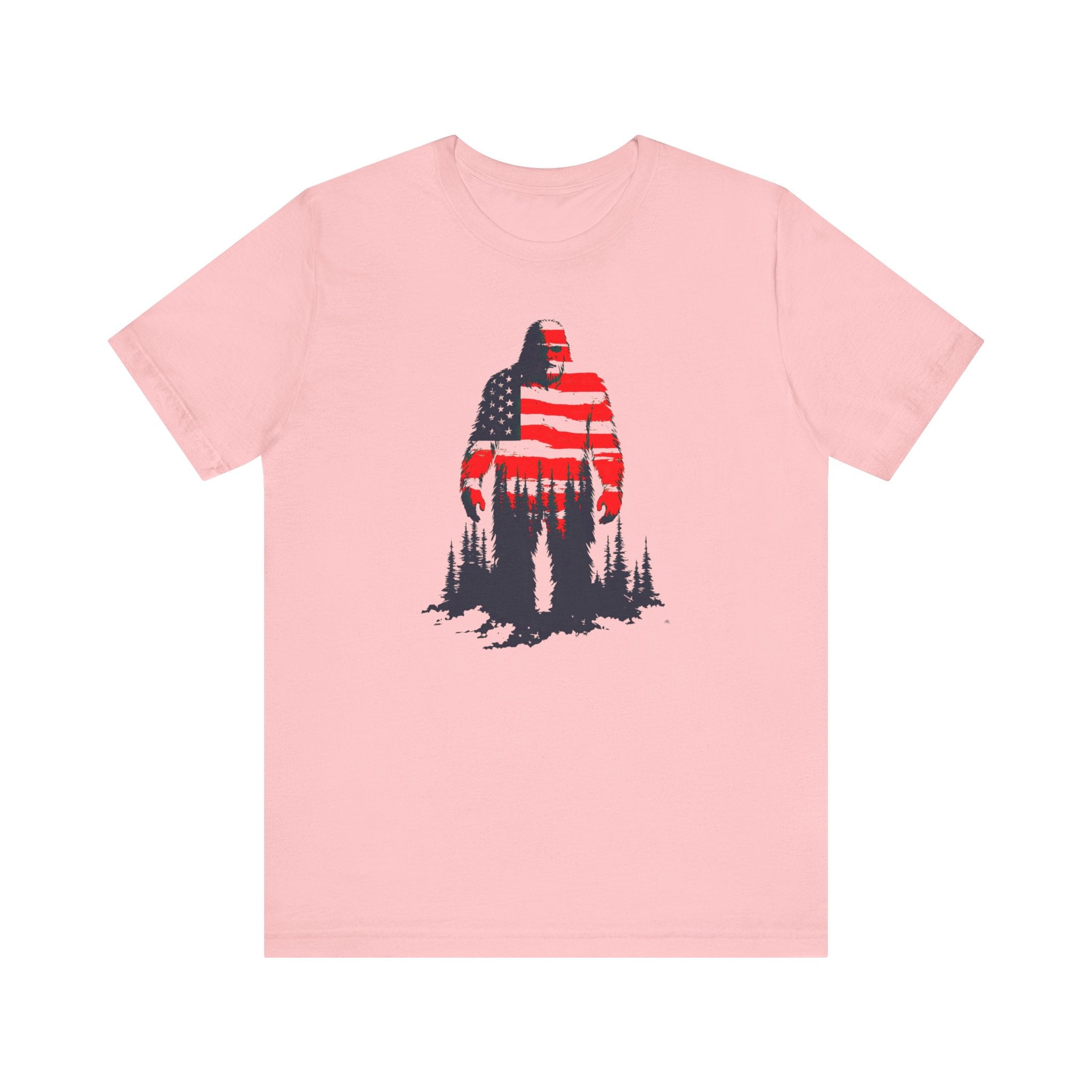 Patriotic Bigfoot T-Shirt American Flag Design