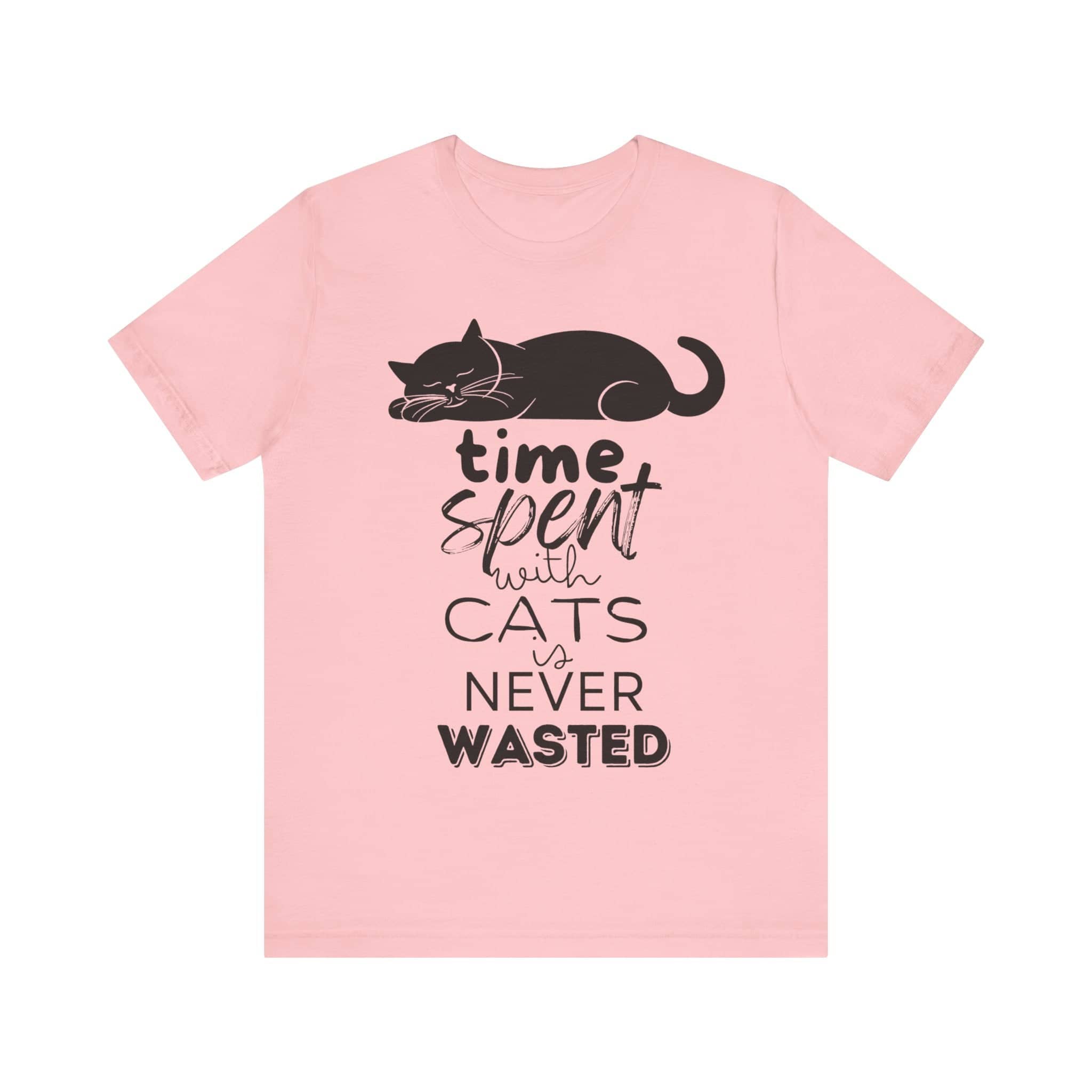 Purrfect Moments Tee - 'Time Spent with Cats is Never Wasted' T-Shirt Unisex Jersey Short Sleeve Tee