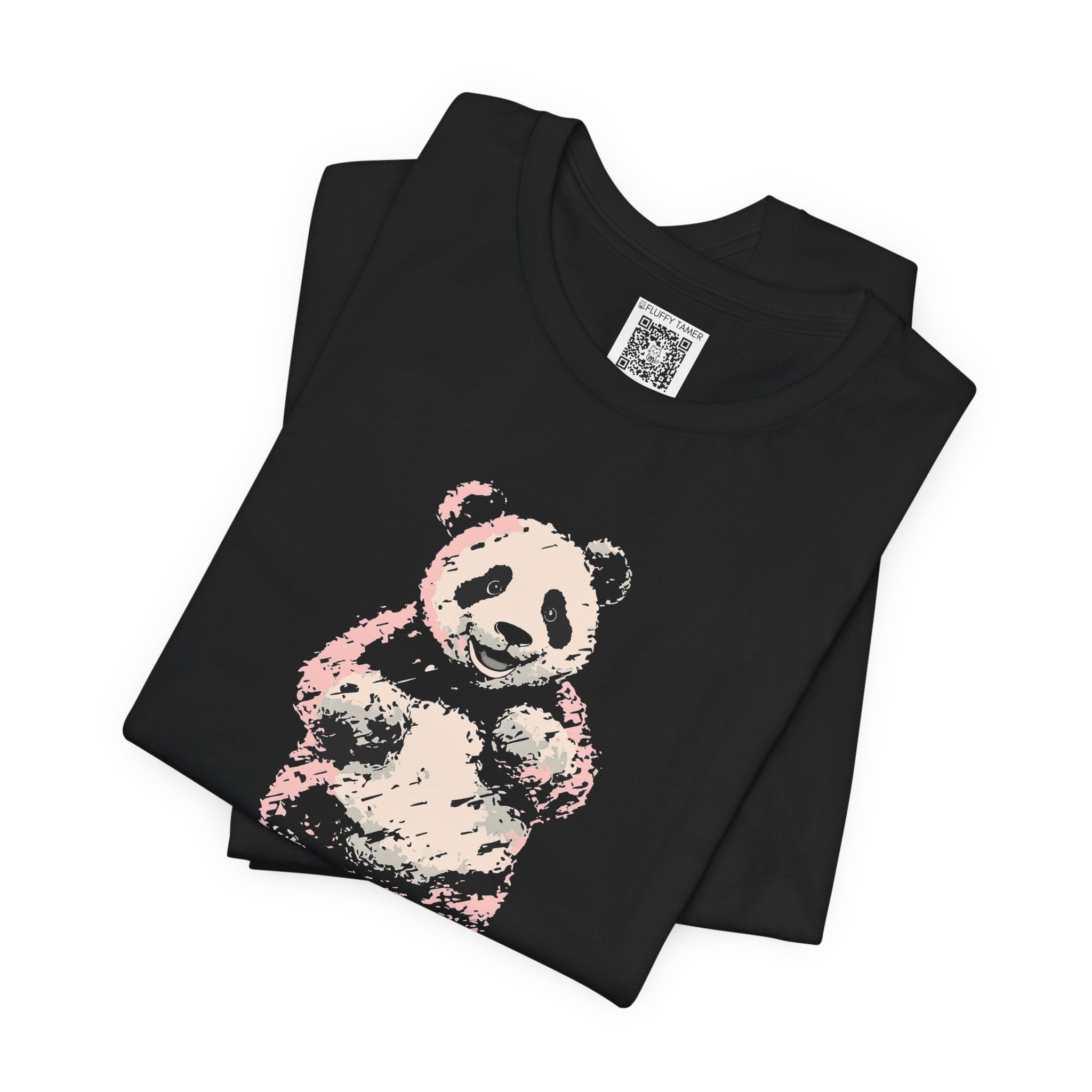 Vintage Panda Unisex Jersey Short Sleeve Tee (Black, XS–5XL)