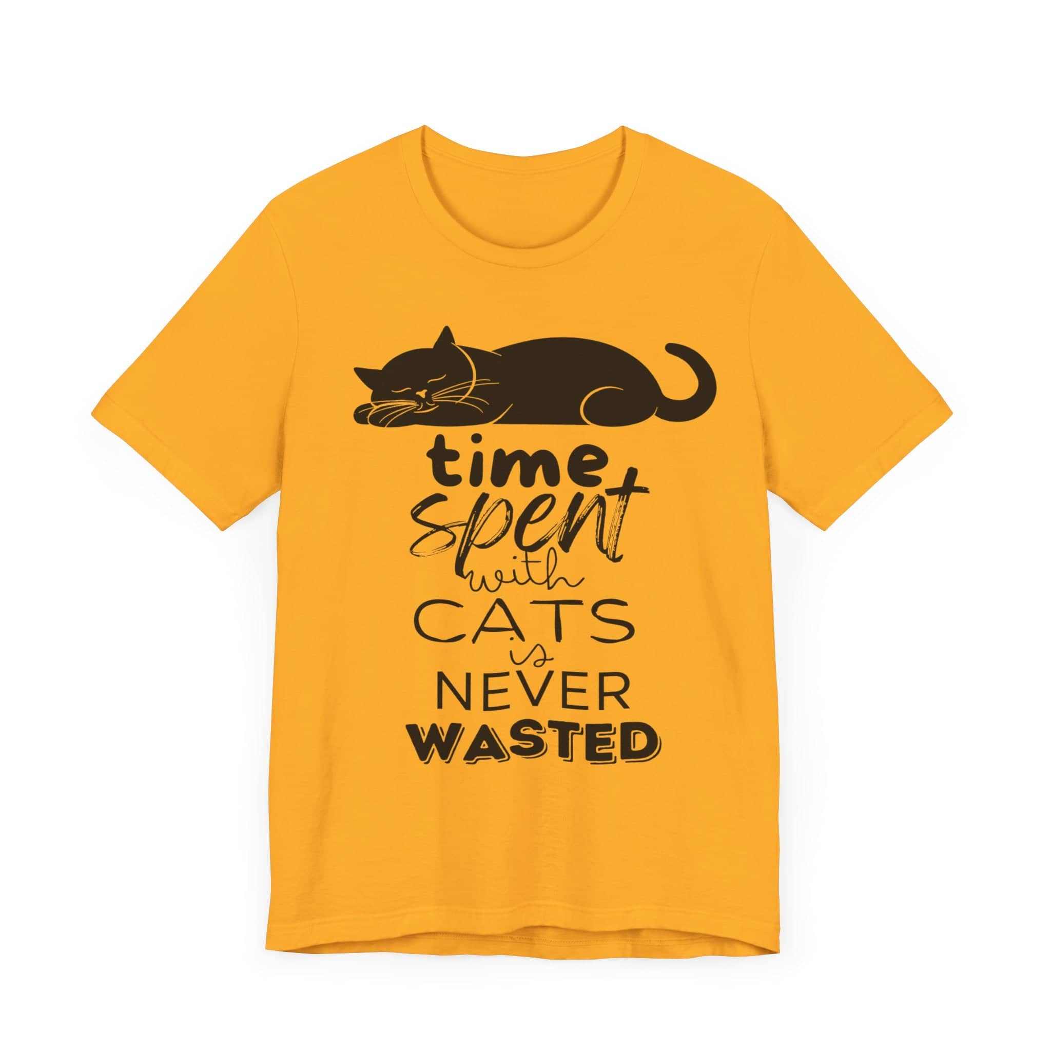 Purrfect Moments Tee - 'Time Spent with Cats is Never Wasted' T-Shirt Unisex Jersey Short Sleeve Tee