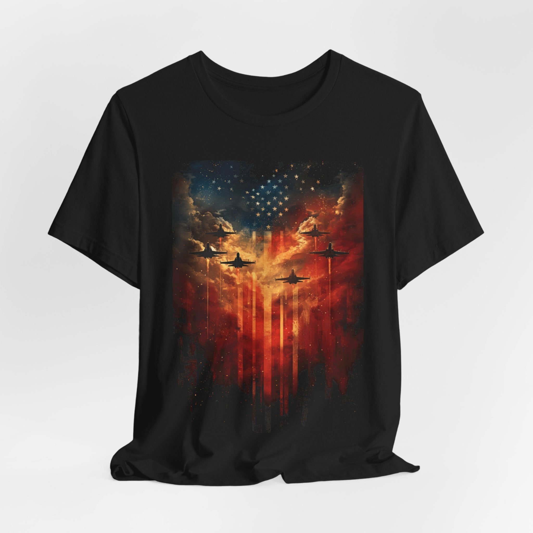 Freedom Flight: Patriotic Skyline T-Shirt Unisex Jersey Short Sleeve Tee