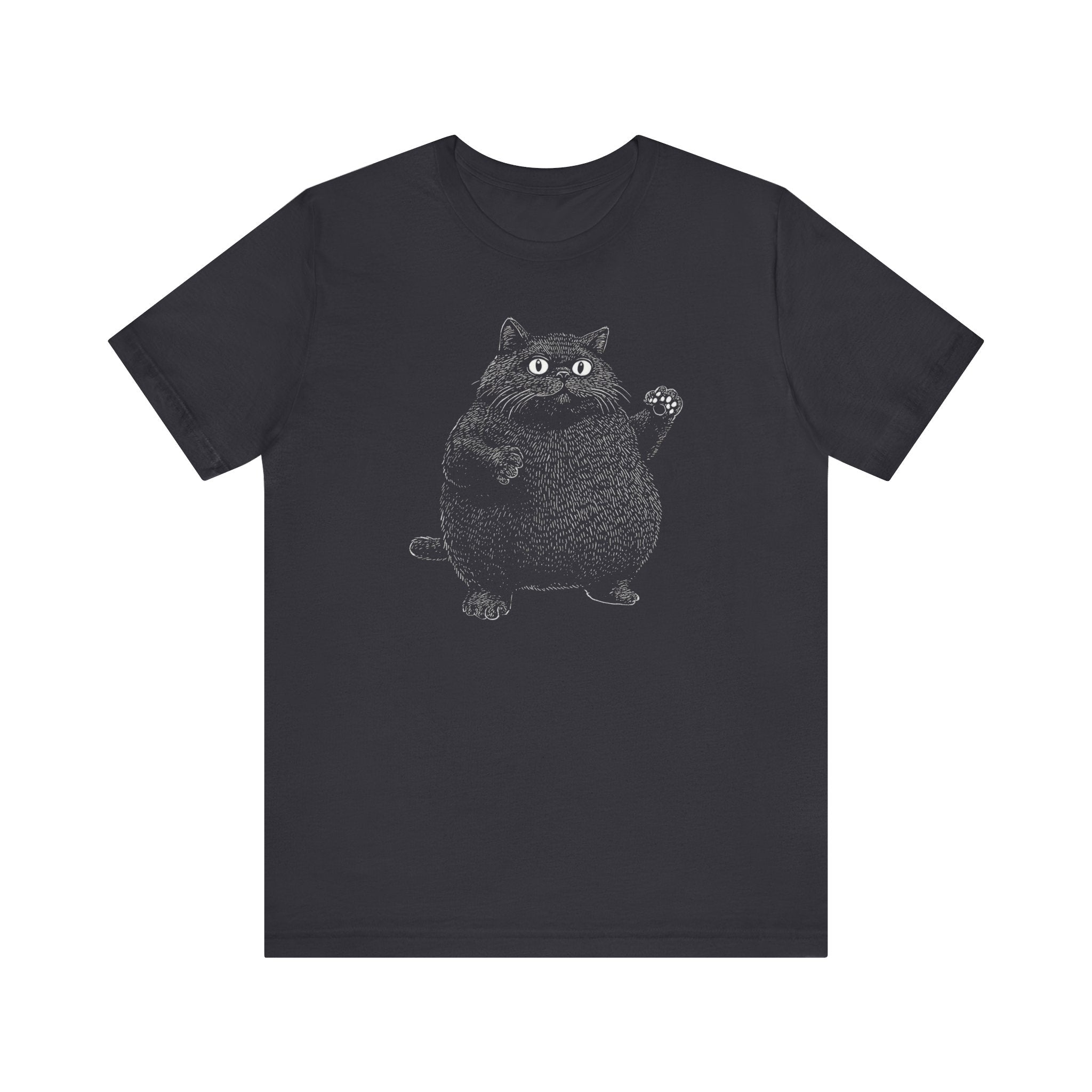 Chonky Black Cat Graphic T-Shirt Funny Cat Lover Shirt