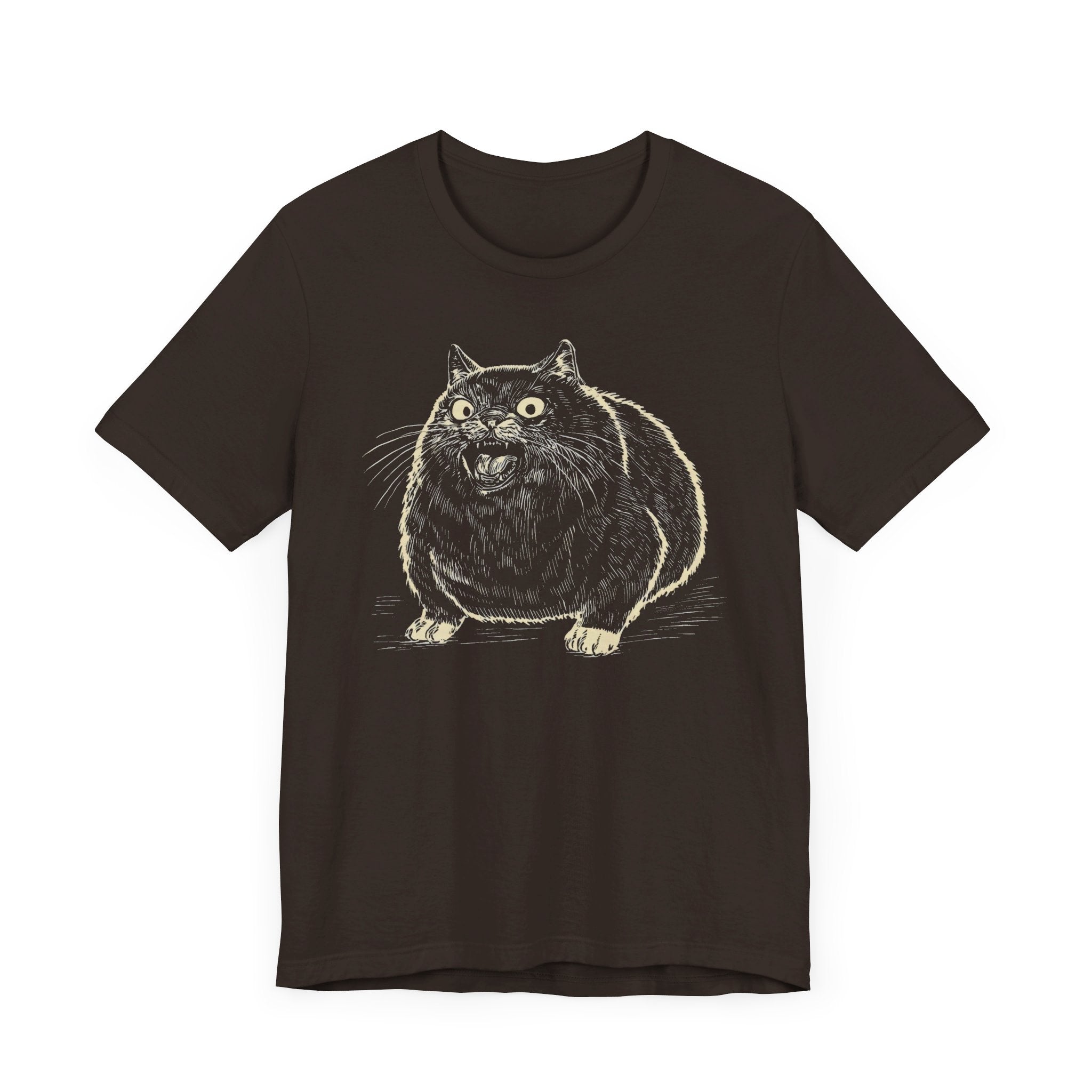 Yowling Chonky Cat T-Shirt Funny and Quirky Design