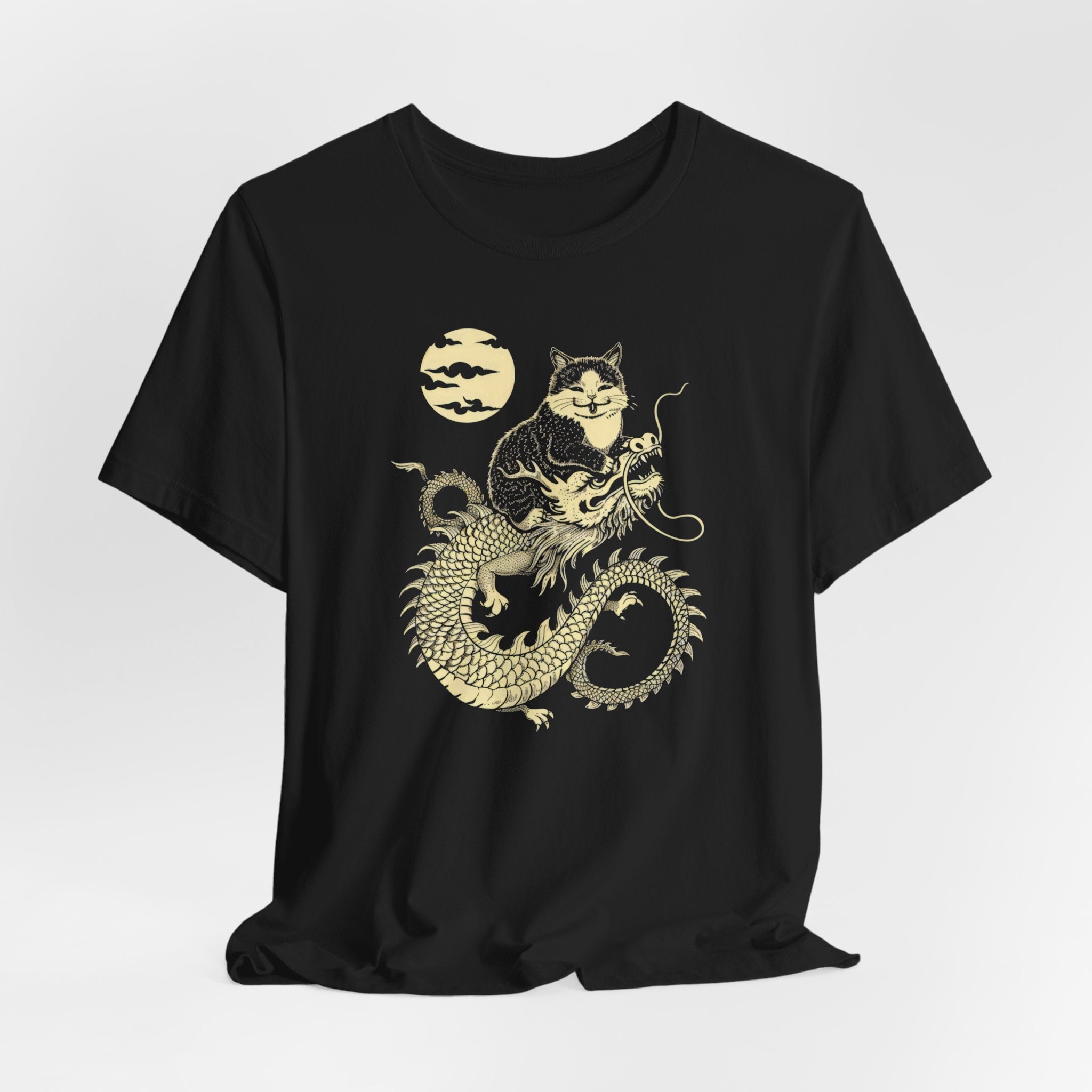 Cat Riding Dragon Moonlight T-Shirt
