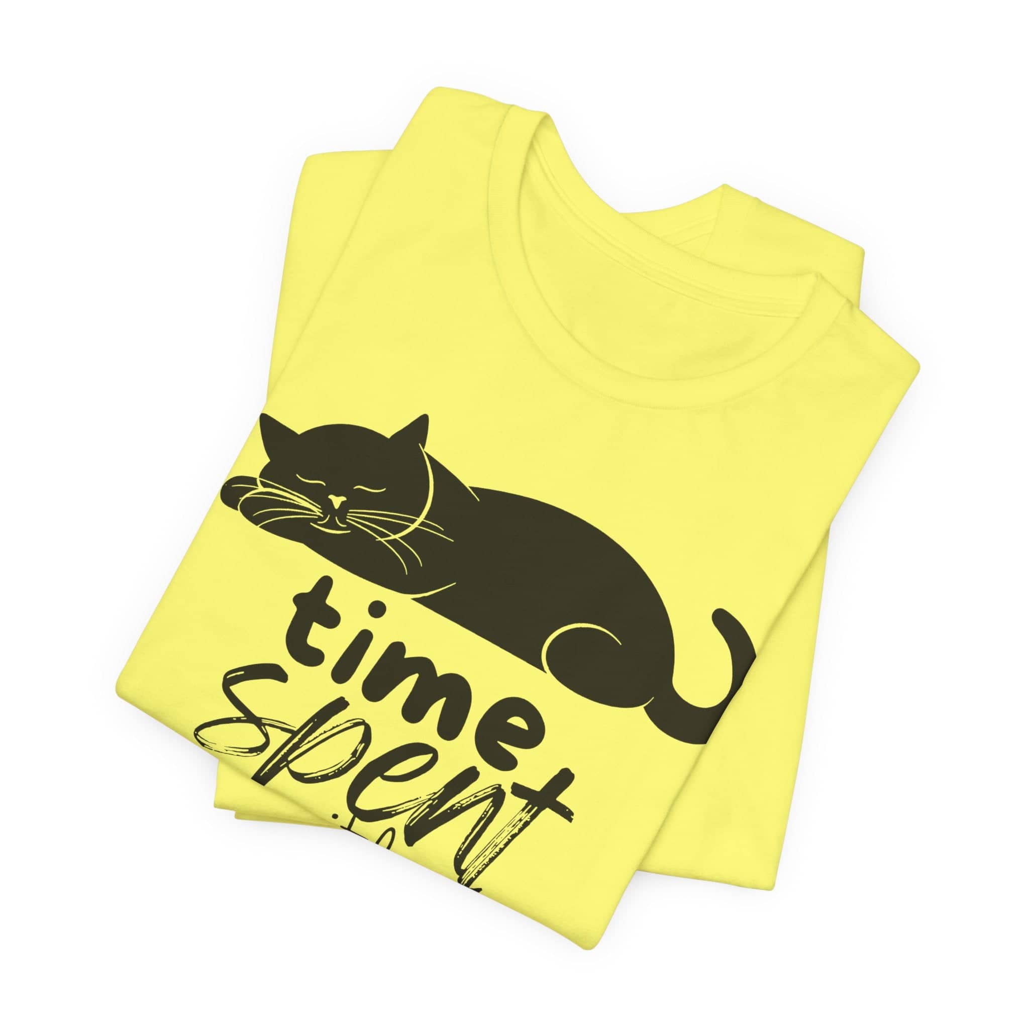 Purrfect Moments Tee - 'Time Spent with Cats is Never Wasted' T-Shirt Unisex Jersey Short Sleeve Tee