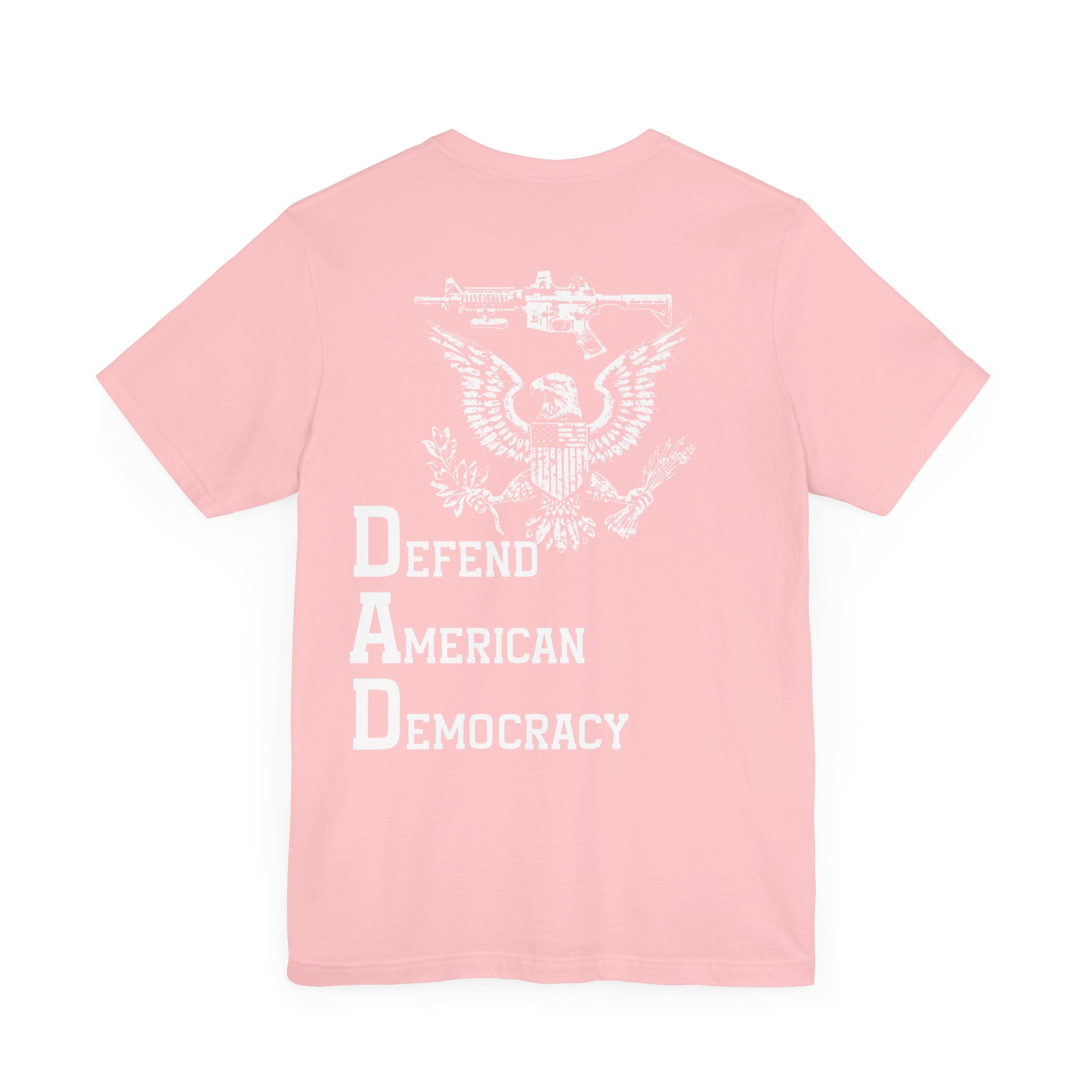 Defend American Democracy T-Shirt, Patriotic Eagle and Rifle Tee, Bold Statement Military Style Shirt, Pro-Democracy USA Apparel