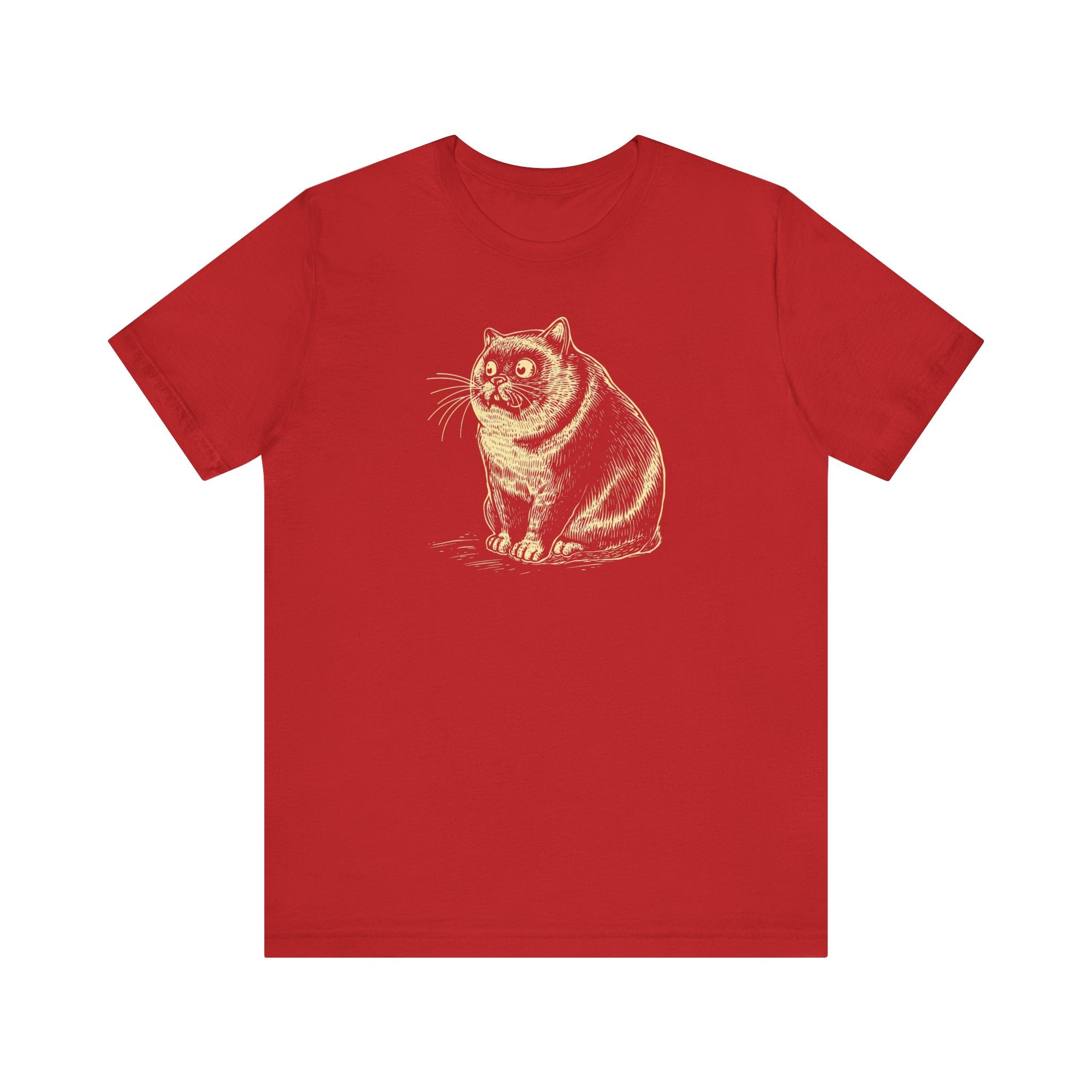 Vintage Style Wide-Eyed Cat T-Shirt