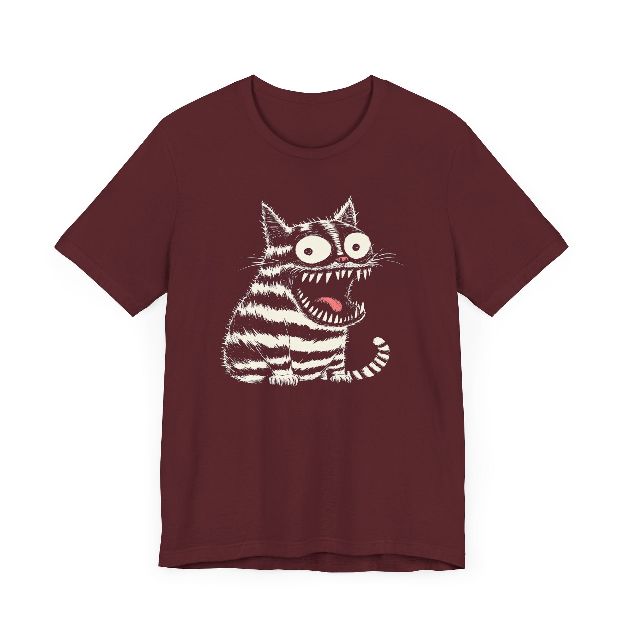 Quirky Striped Cat Graphic Tee