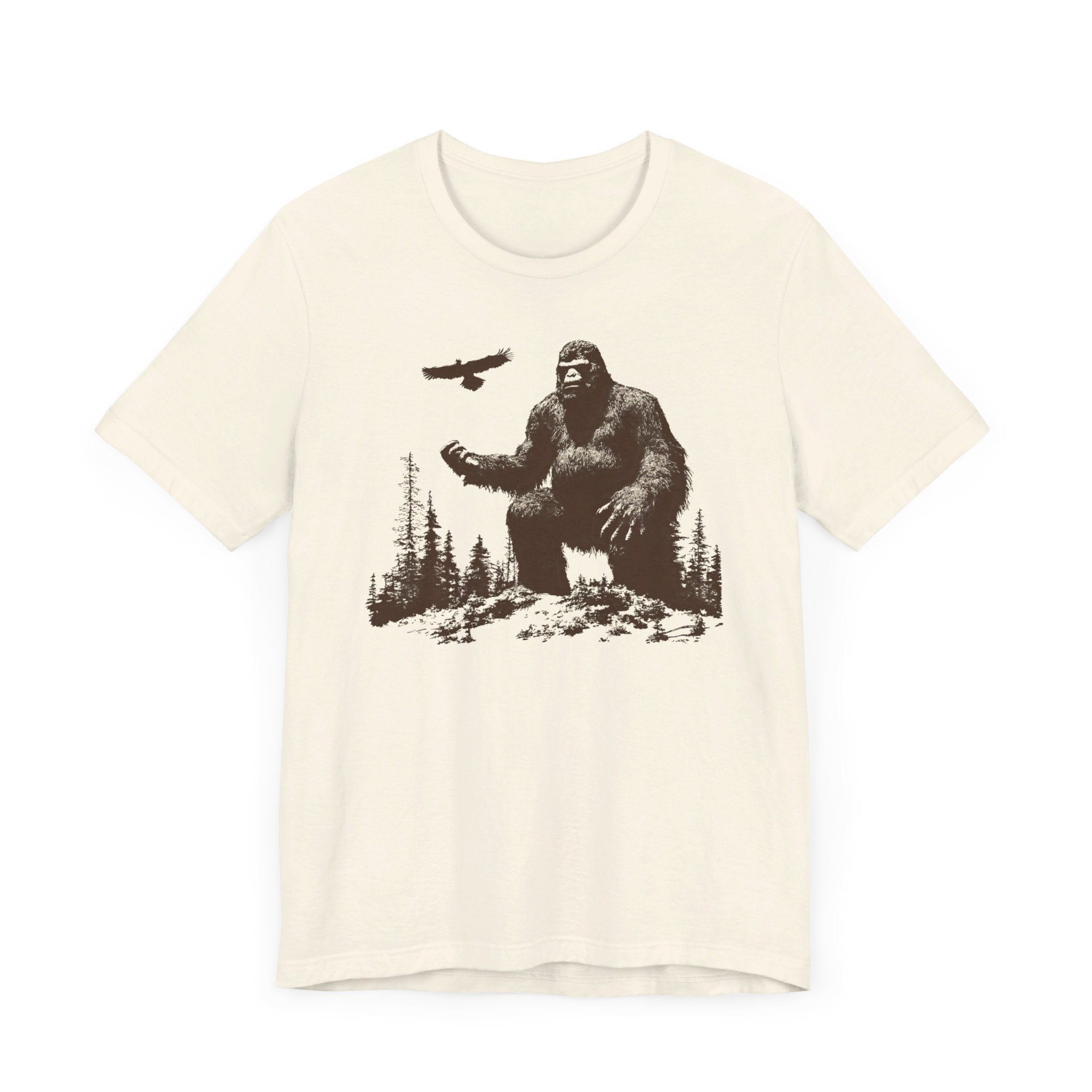 Bigfoot and Eagle T-Shirt Majestic Wilderness Design