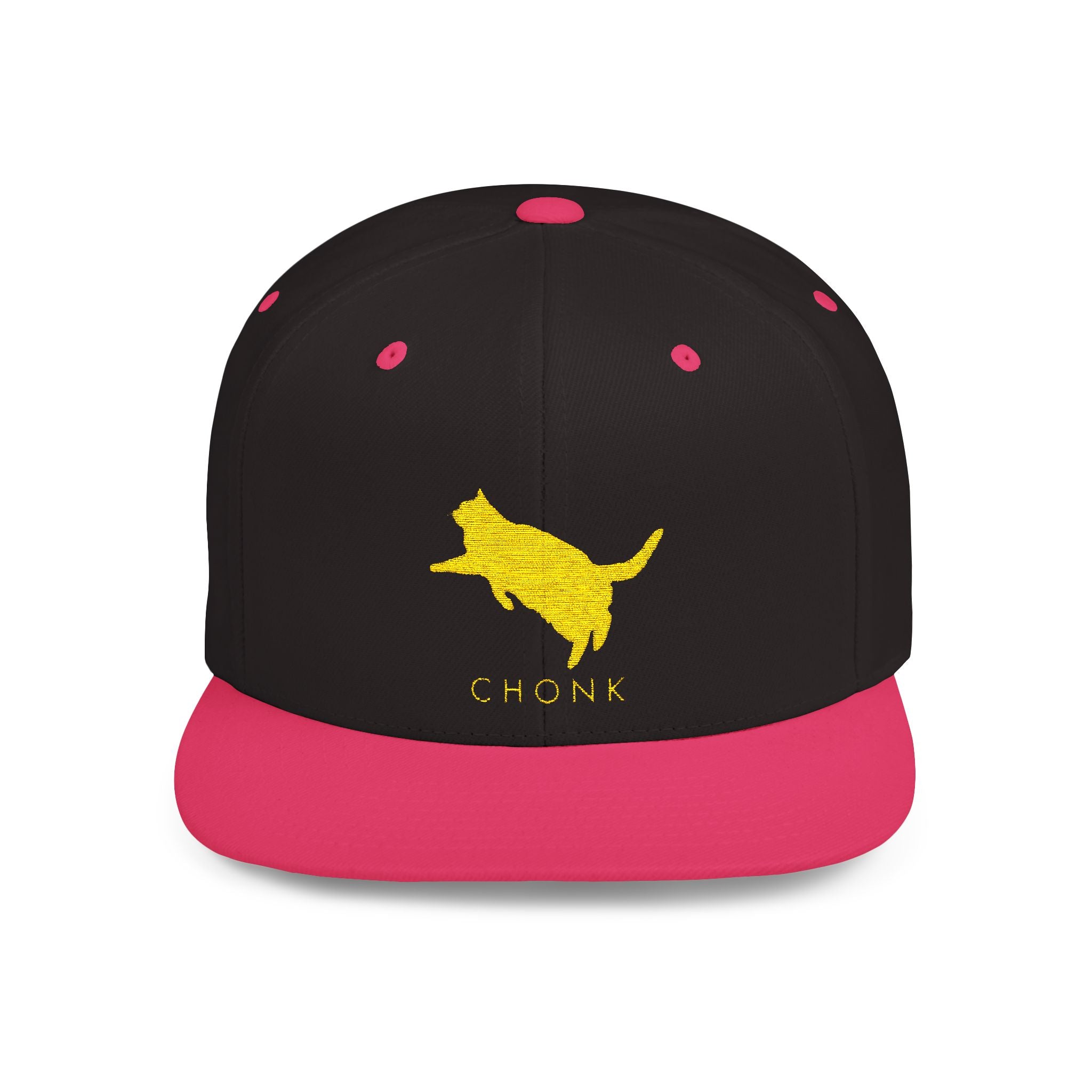 Chonk Cat Snapback Hat (Gold Logo)