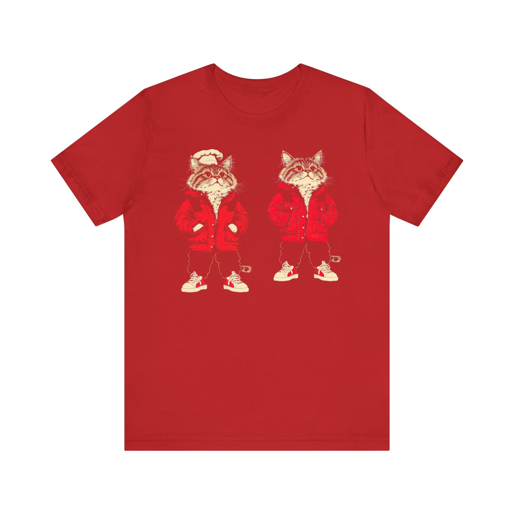 Twin Cool Cats in Red Jackets Graphic Tee