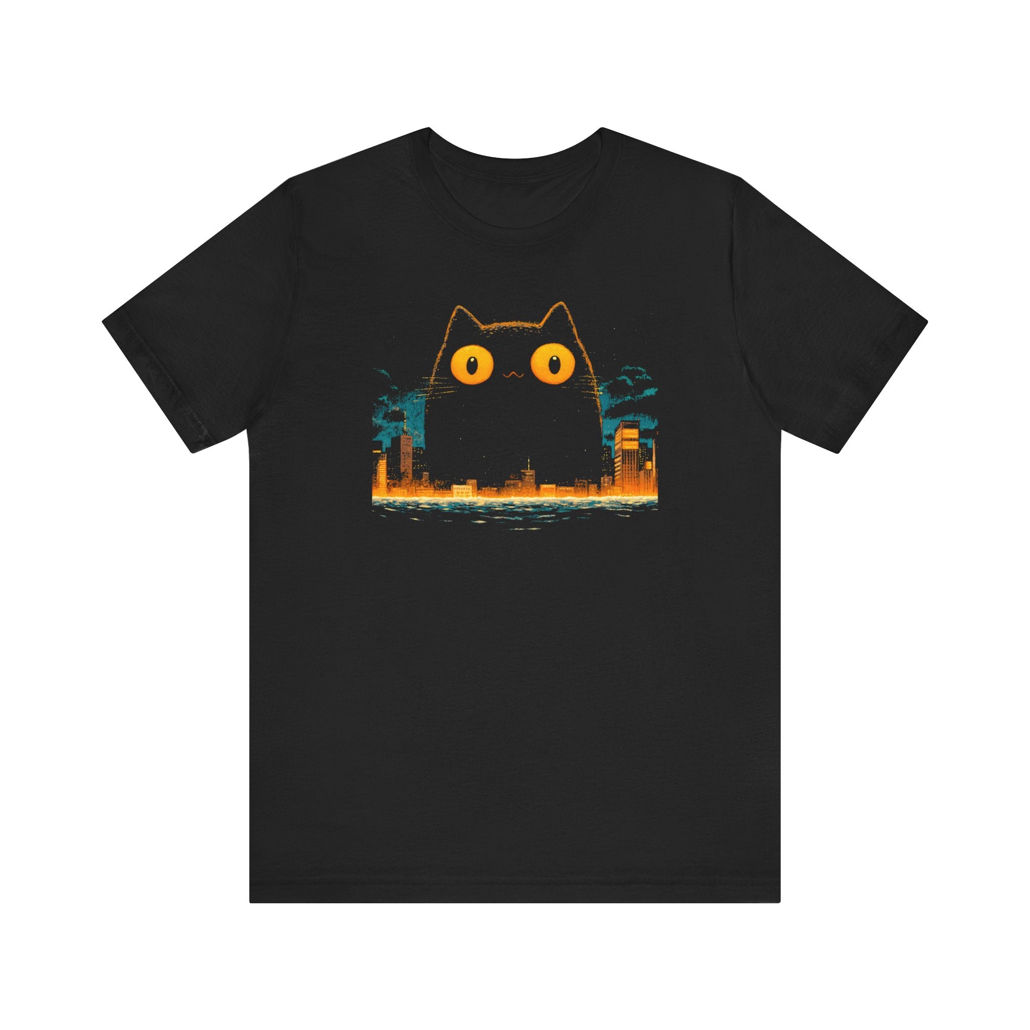 Catzilla Midnight Mischief T-Shirt Cute Cat City Design