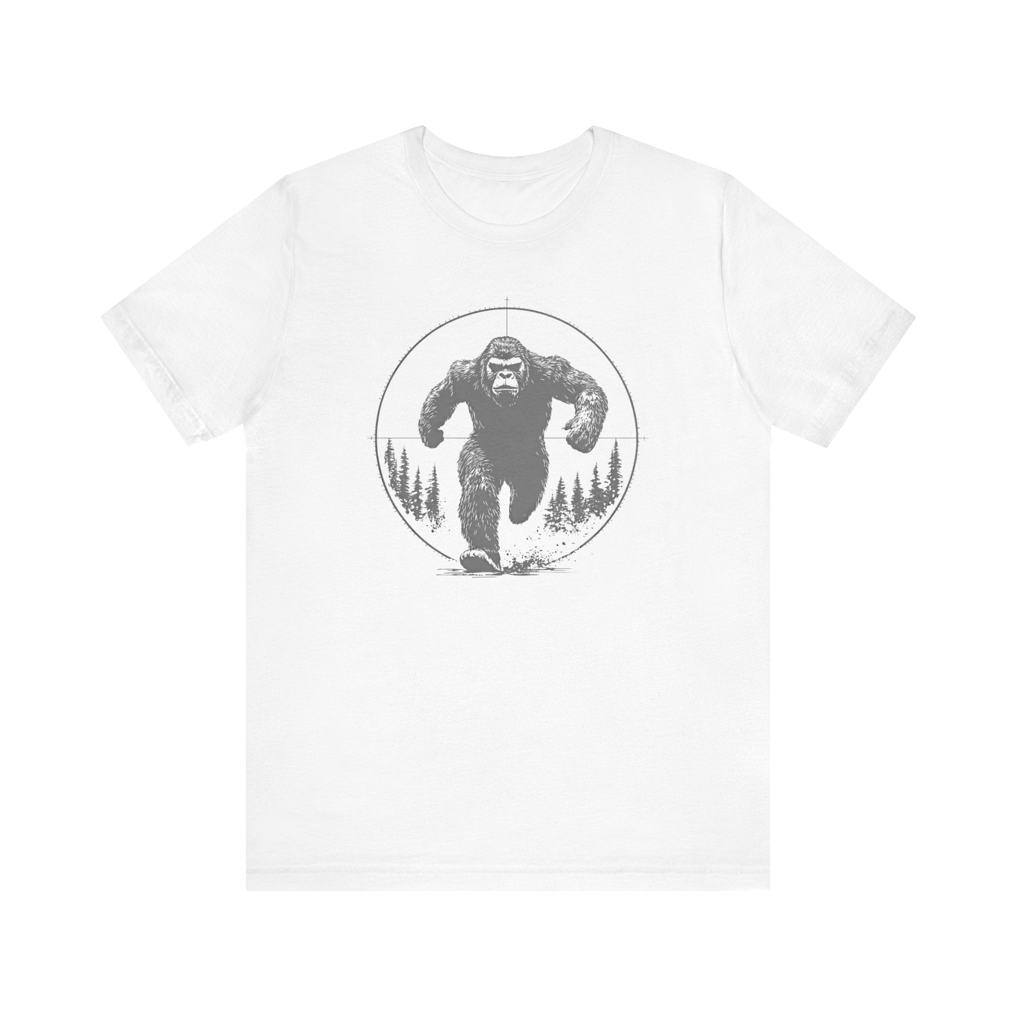 Bigfoot in Crosshairs T-Shirt Funny Adventure Design