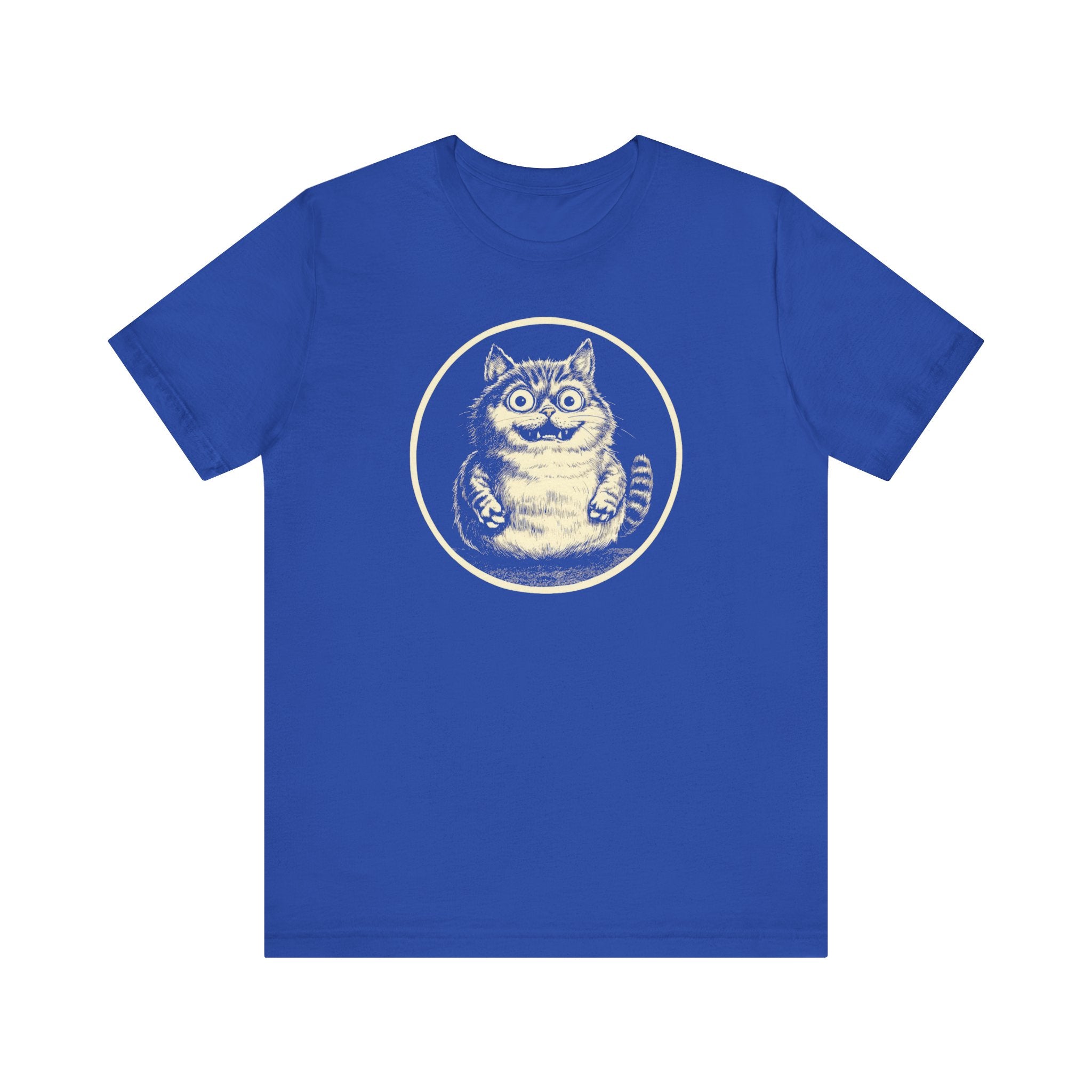 Quirky Happy Cat Graphic Tee – Vintage Style Cat Lover Shirt