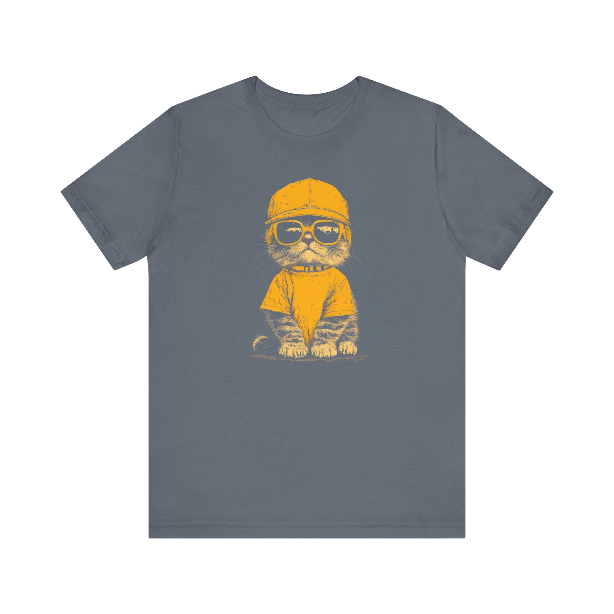 Cool Cat in Yellow Cap and Shades Graphic Tee