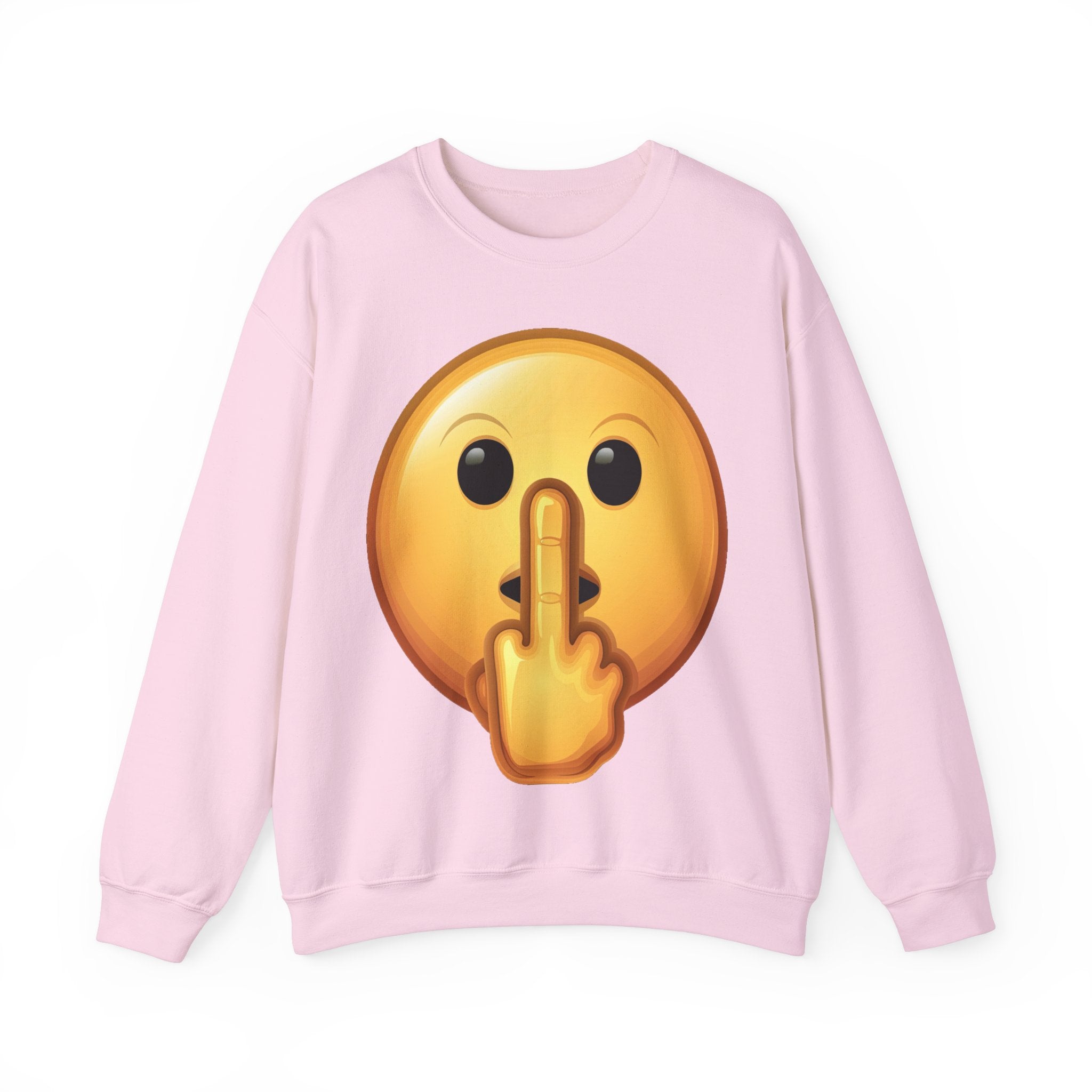 Middle Finger FU Shh Silent Protest Emoji Unisex Heavy Blend™ Crewneck Sweatshirt