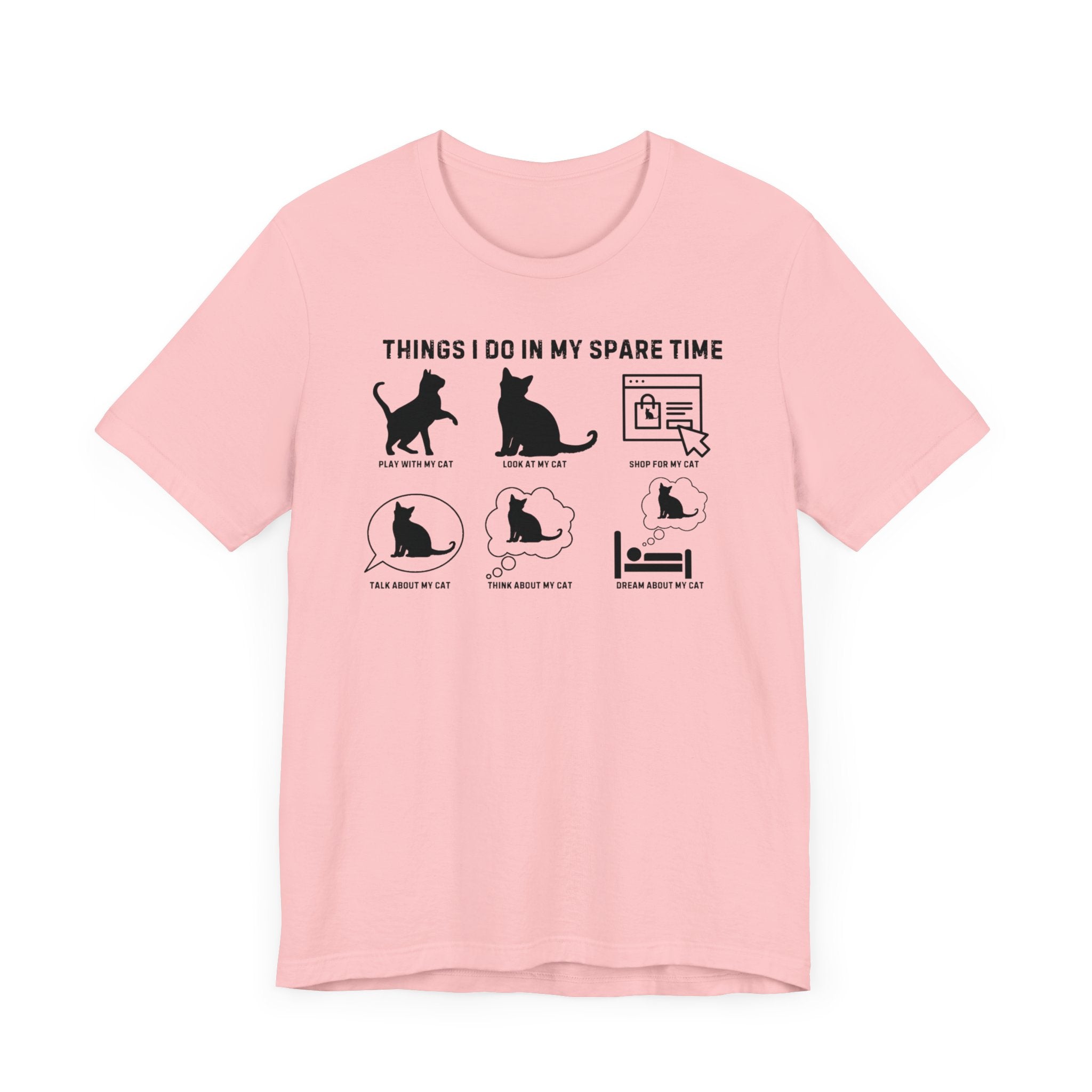 Funny Cat Lover T-Shirt Spare Time Activities