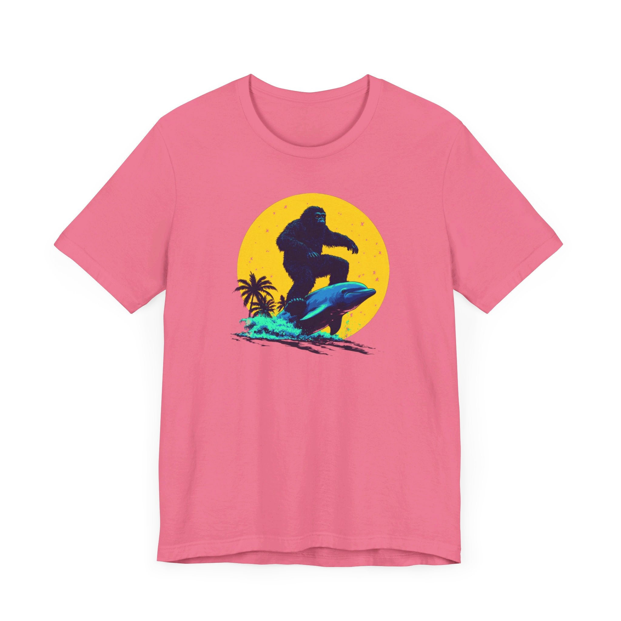 Bigfoot Riding Dolphin T-Shirt Fun and Quirky Design