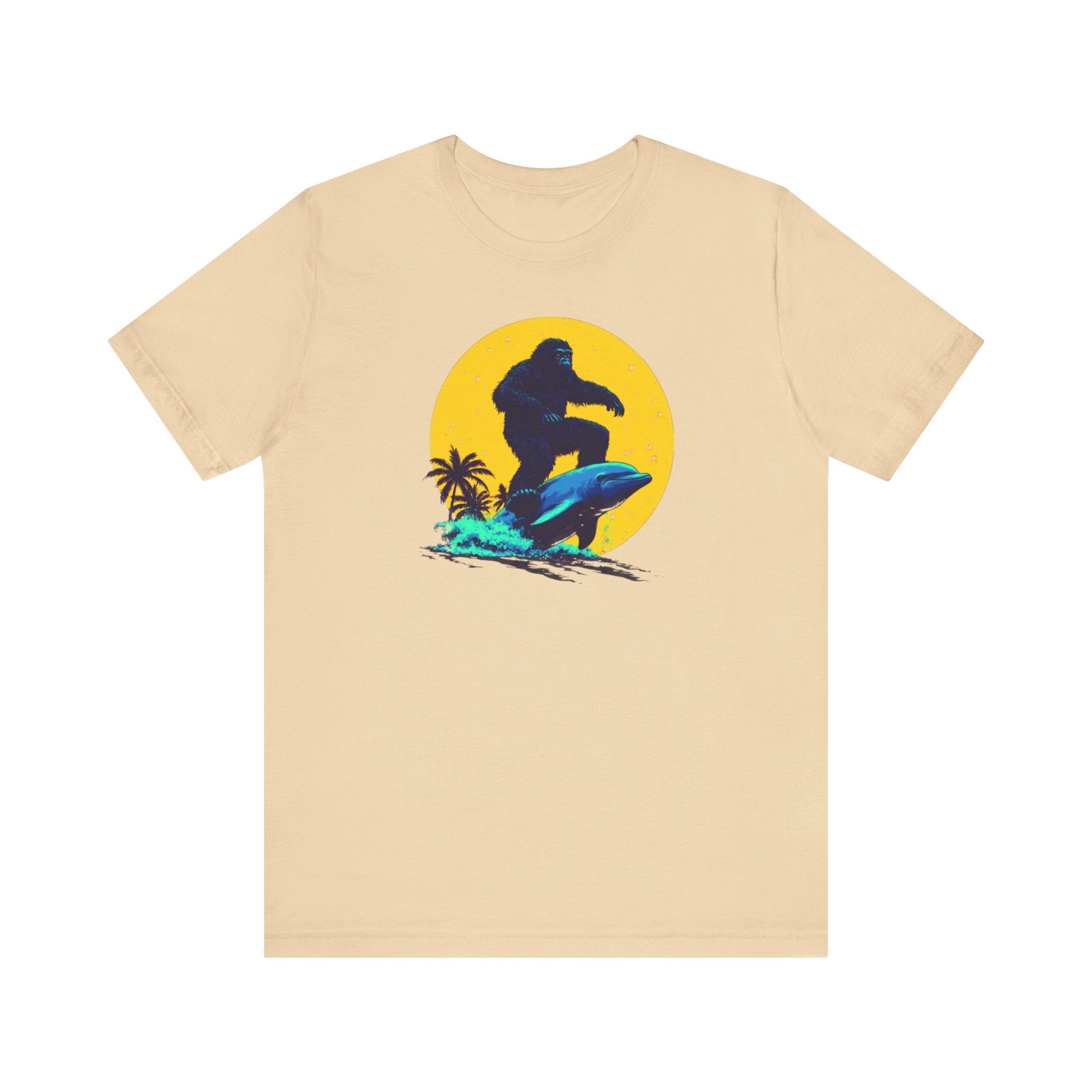 Bigfoot Riding Dolphin T-Shirt Fun and Quirky Design