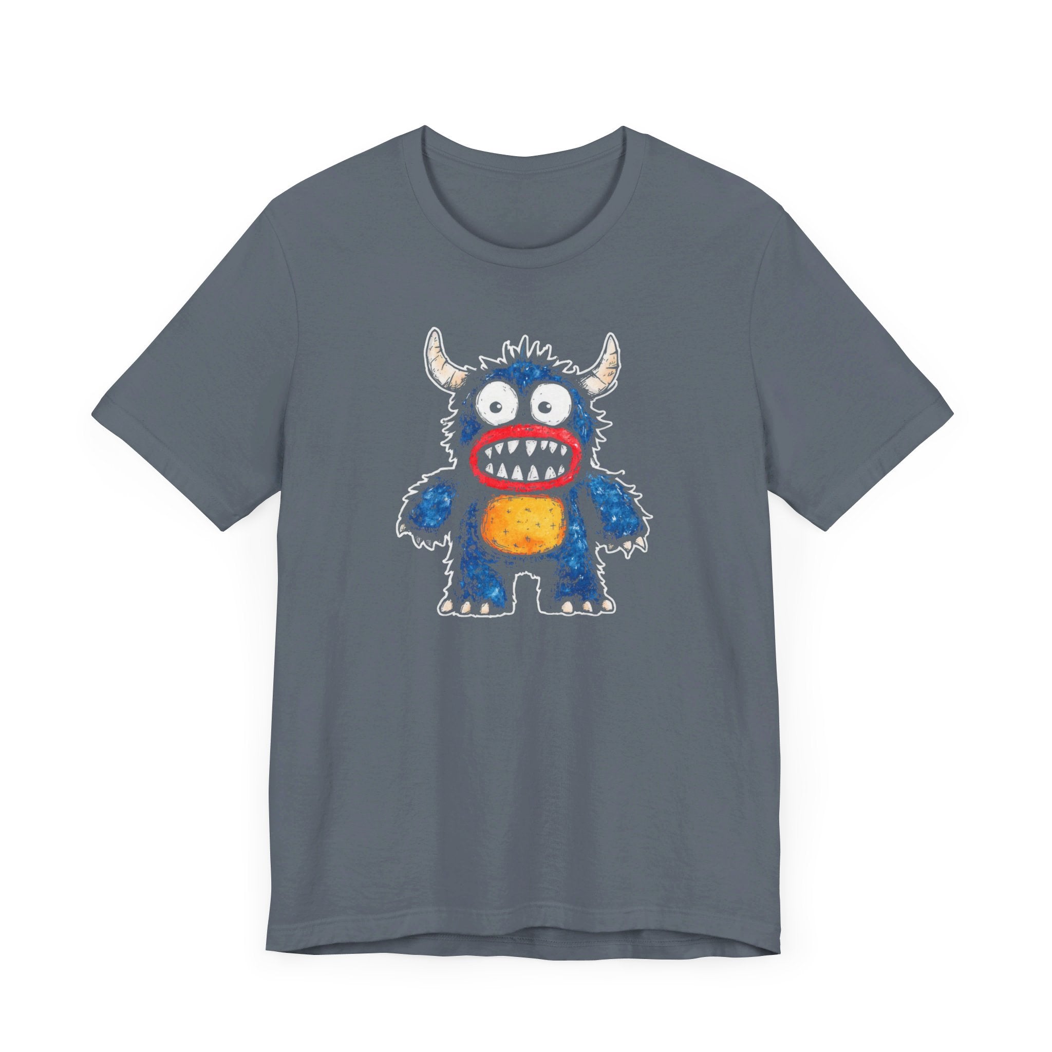 Cute Monster Cartoon Graphic Tee – Black