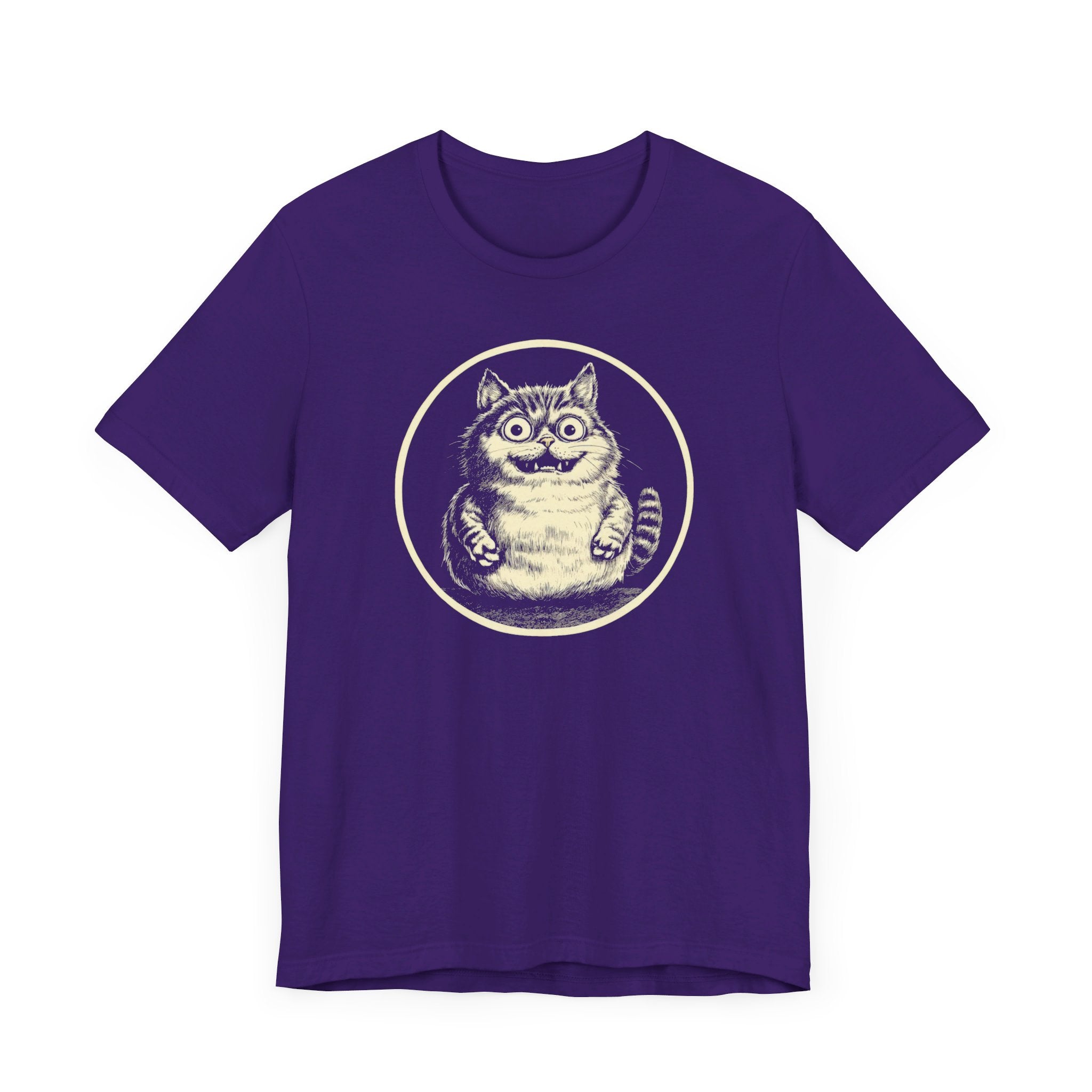 Quirky Happy Cat Graphic Tee – Vintage Style Cat Lover Shirt