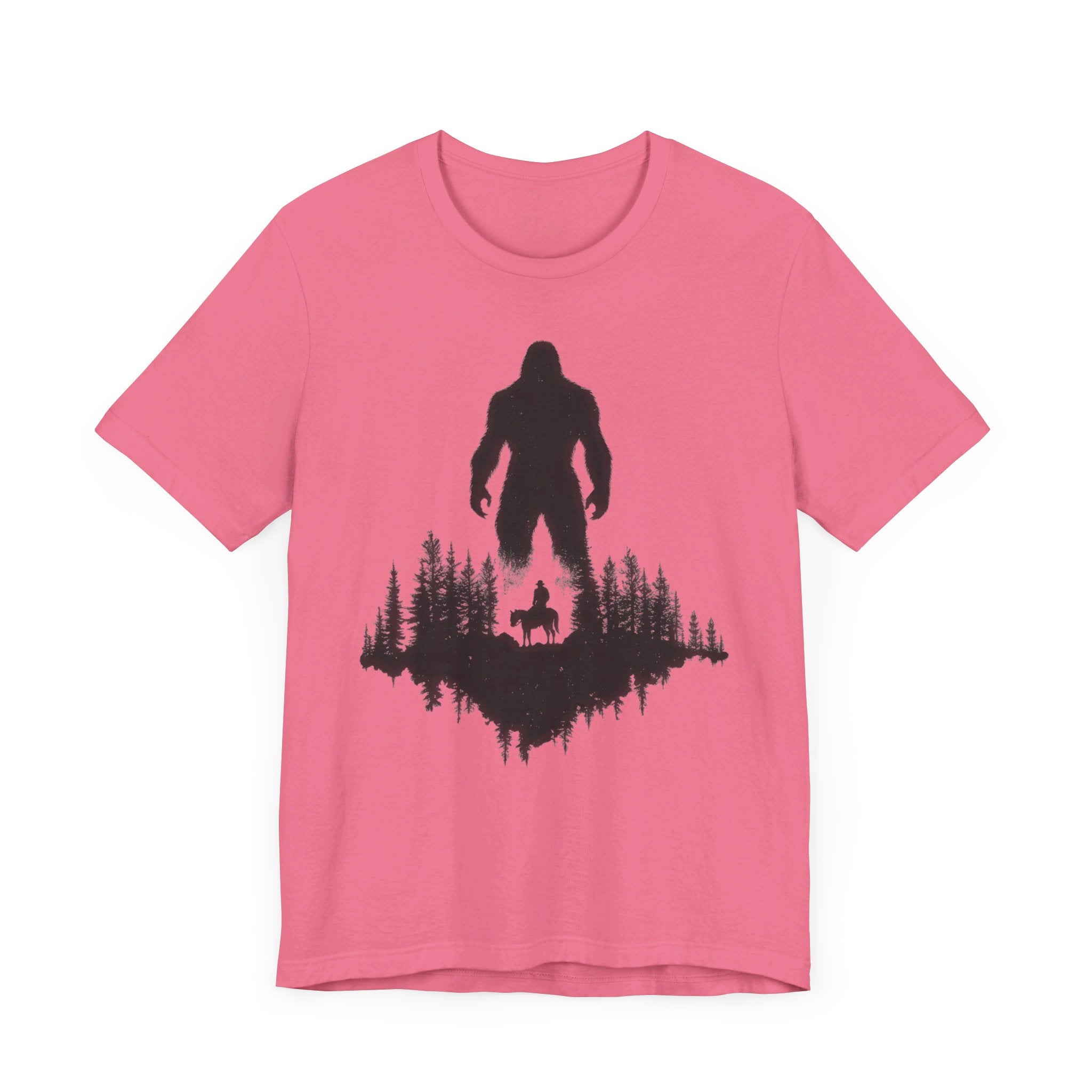 Bigfoot Silhouette Forest T-Shirt Mysterious Adventure Design