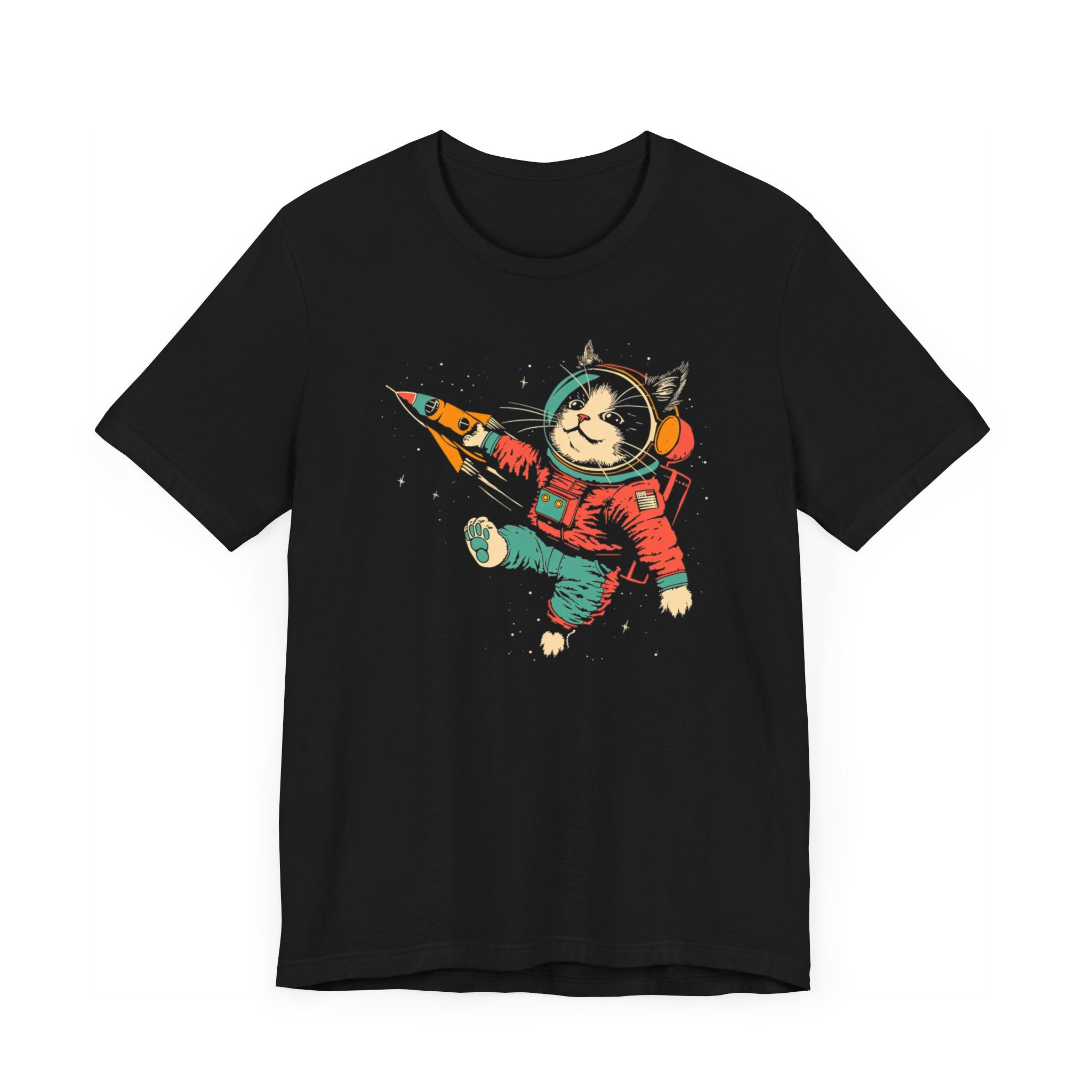 Rocket Cat T-Shirt - Cosmic Adventure Feline Graphic Tee