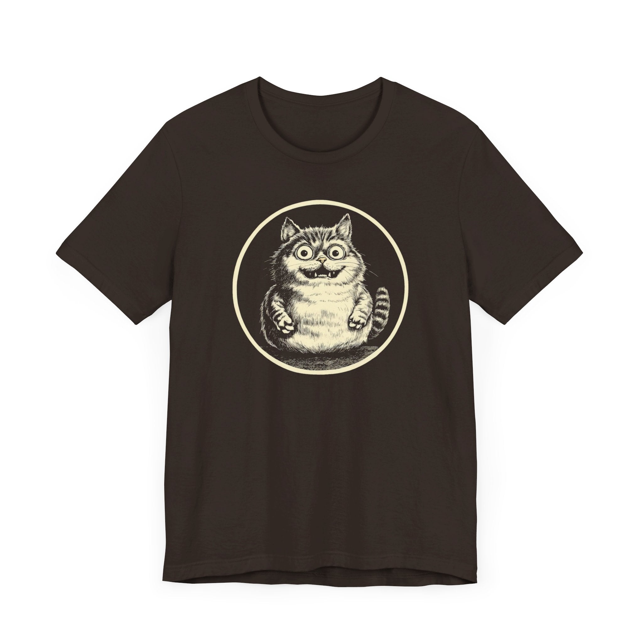 Quirky Happy Cat Graphic Tee – Vintage Style Cat Lover Shirt