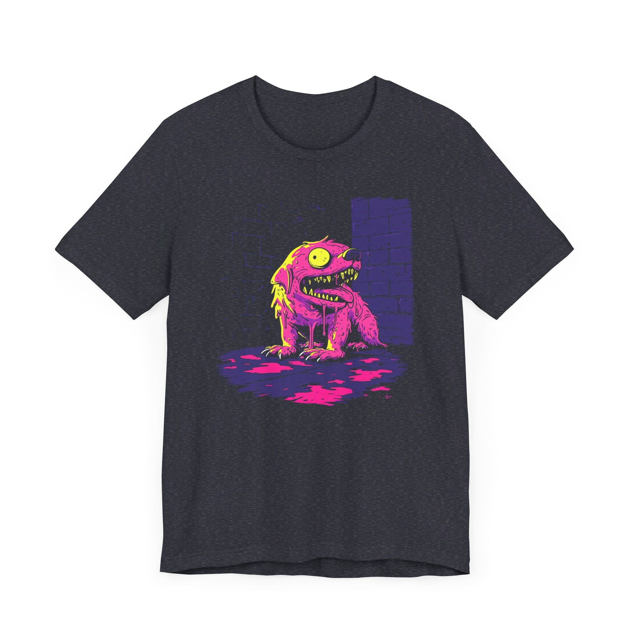 Neon Dog Creature T-Shirt Bold and Quirky Design