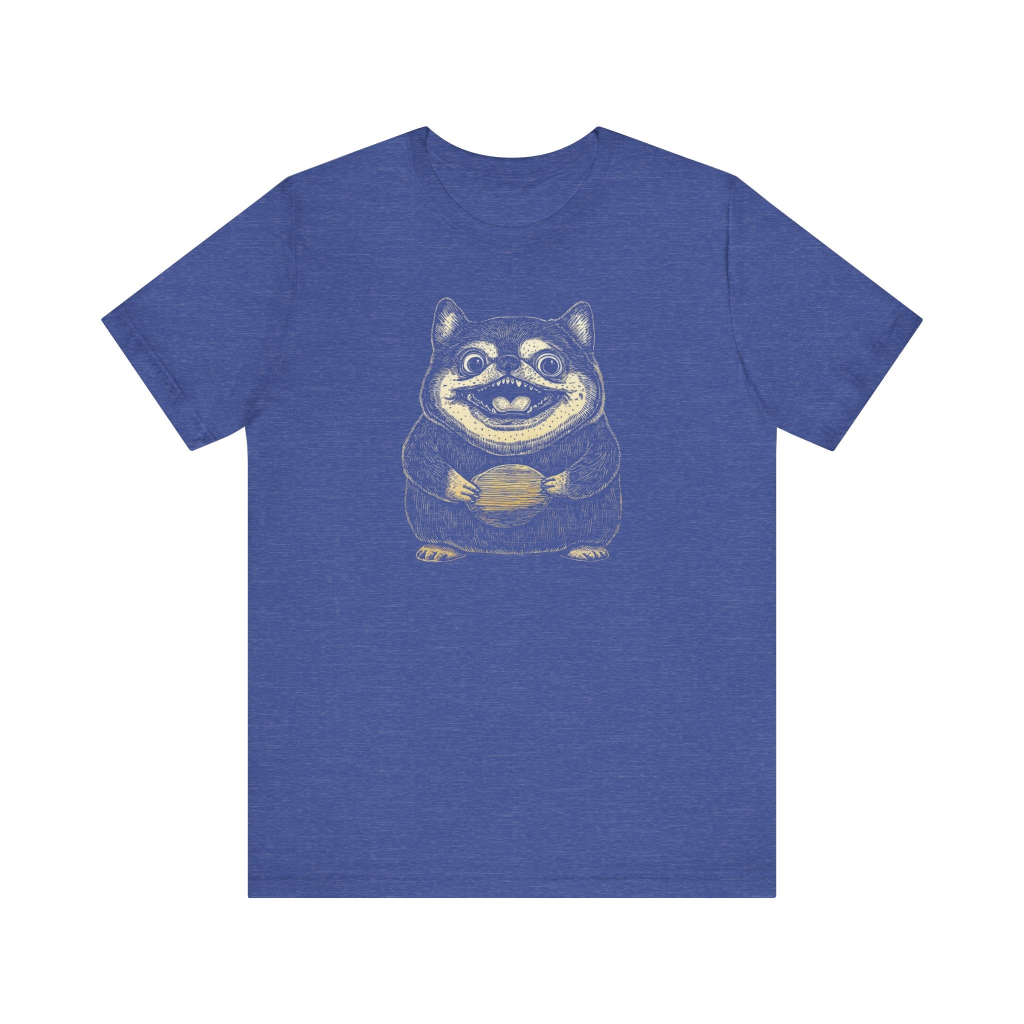 Cute Shiba Inu Holding a Plate Cartoon T-Shirt