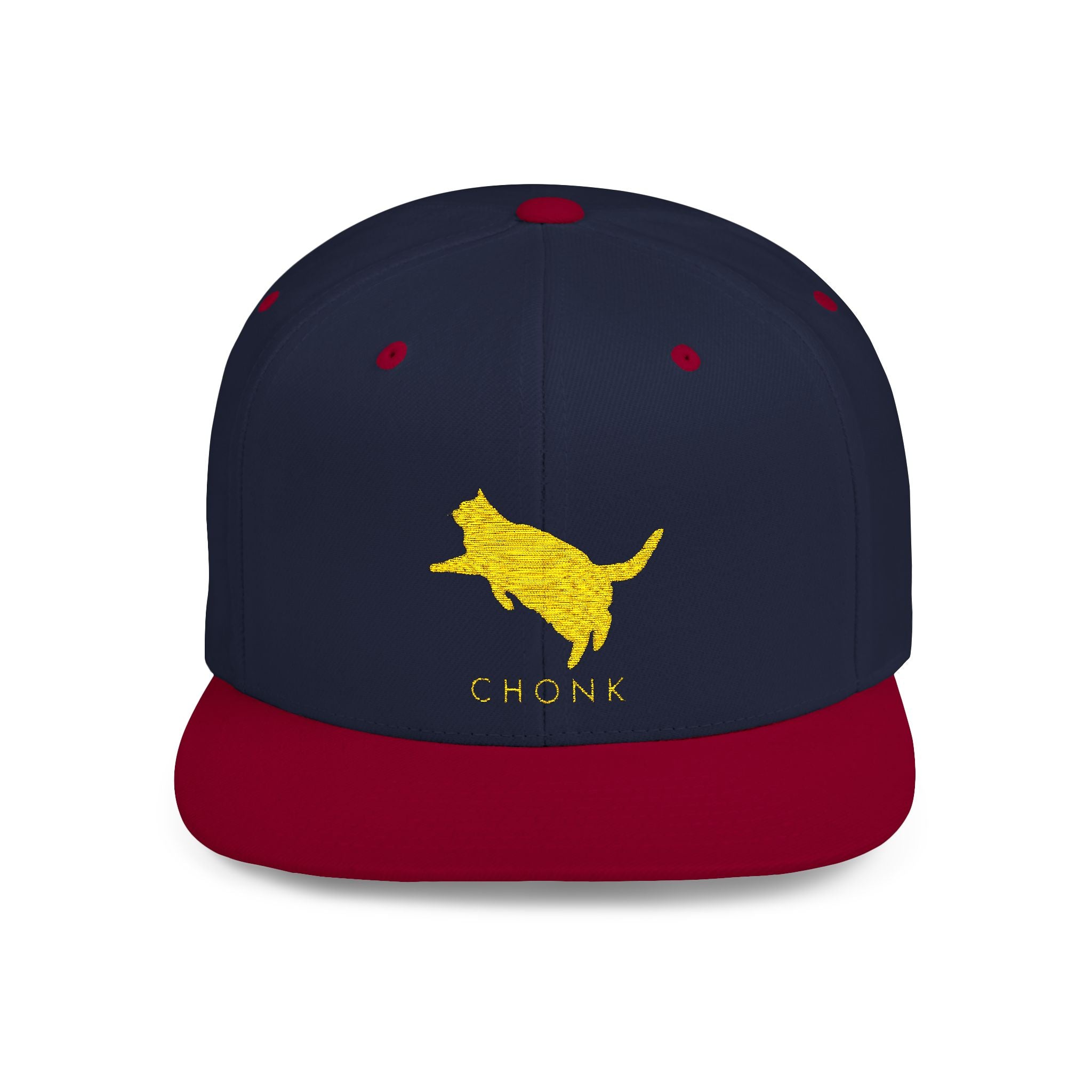 Chonk Cat Snapback Hat (Gold Logo)