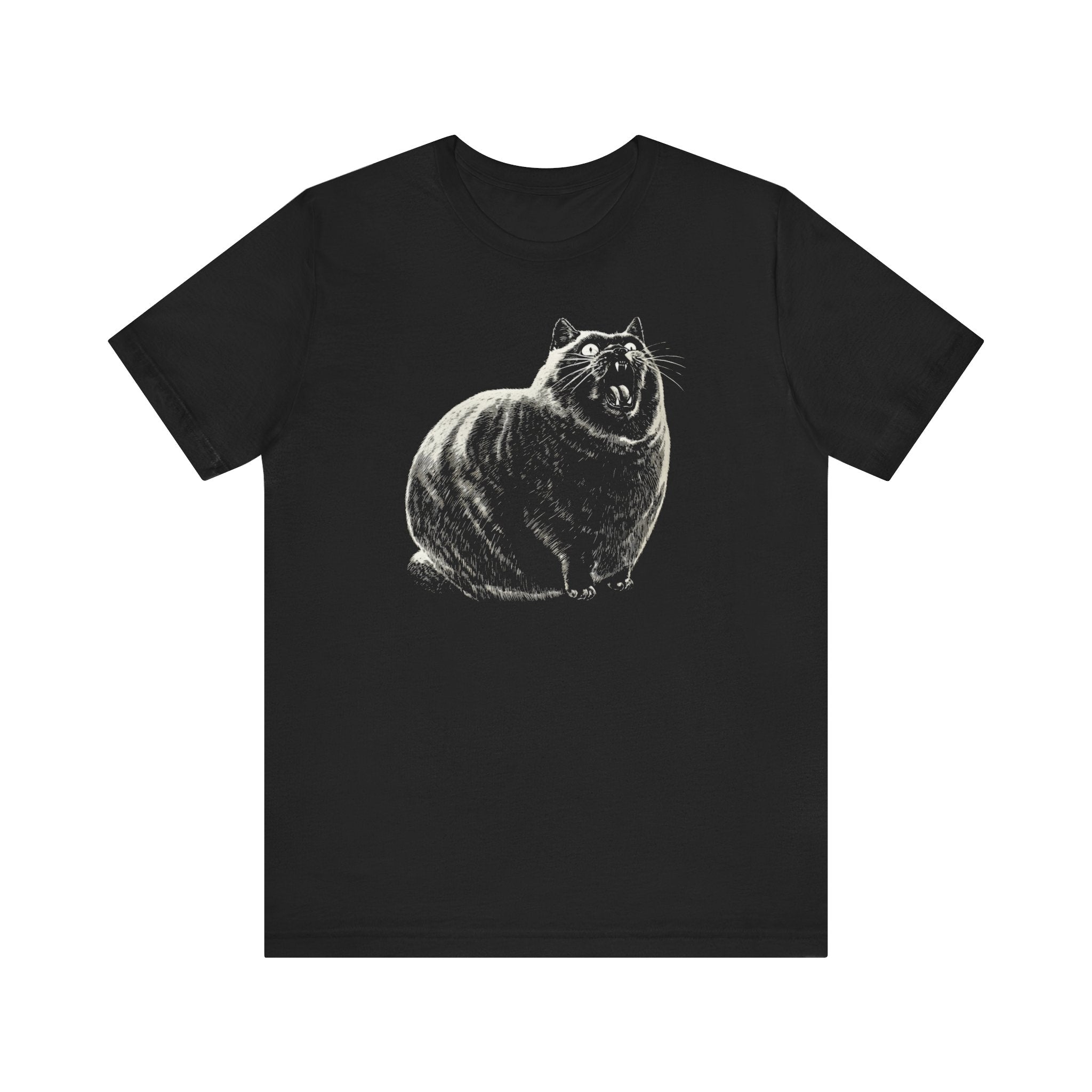 Yowling Chonky Cat Graphic T-Shirt Funny Cat Lover Tee