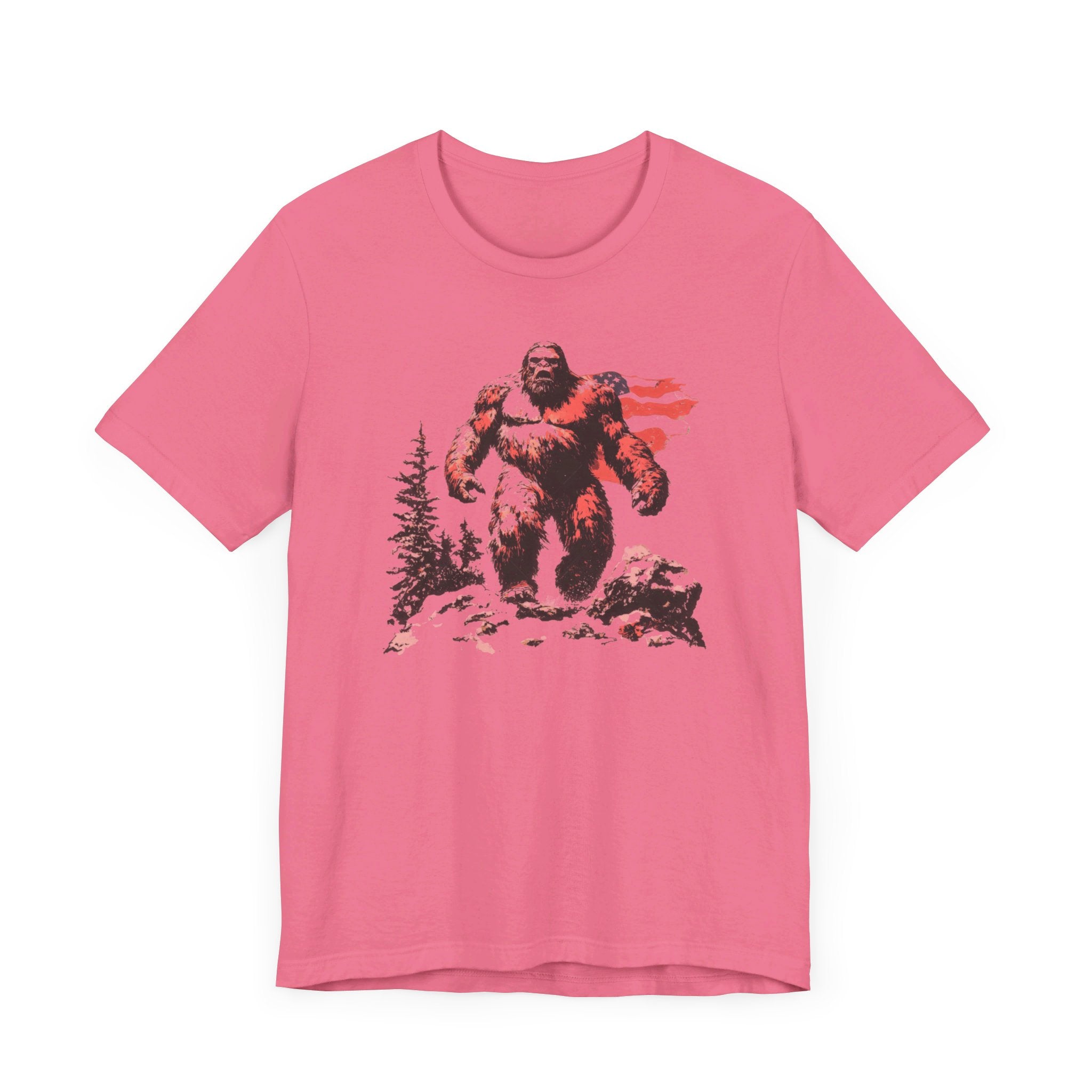 Patriotic Bigfoot T-Shirt American Flag Design