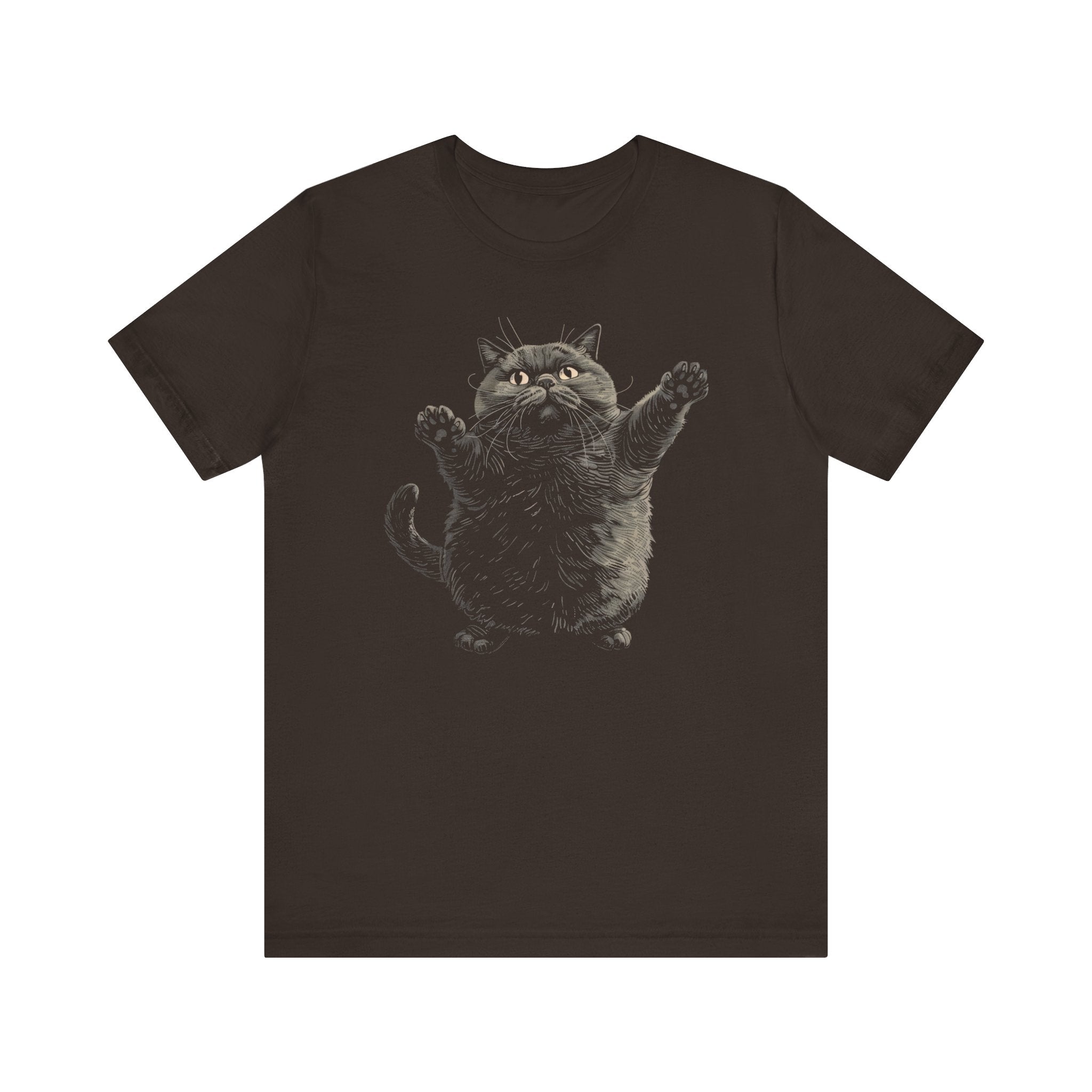 Chubby Cat Reaching for Hug T-Shirt Funny and Adorable Design