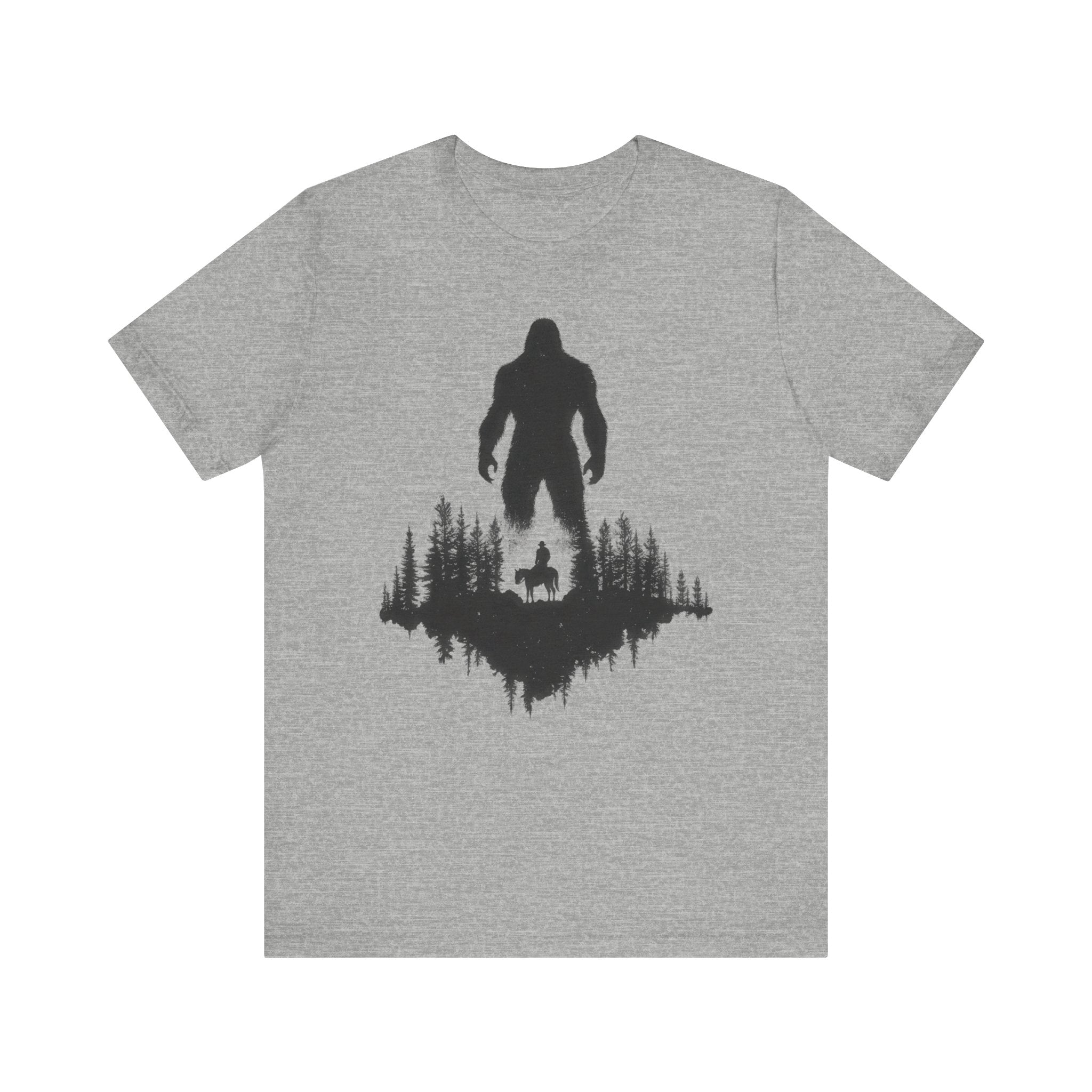 Bigfoot Silhouette Forest T-Shirt Mysterious Adventure Design